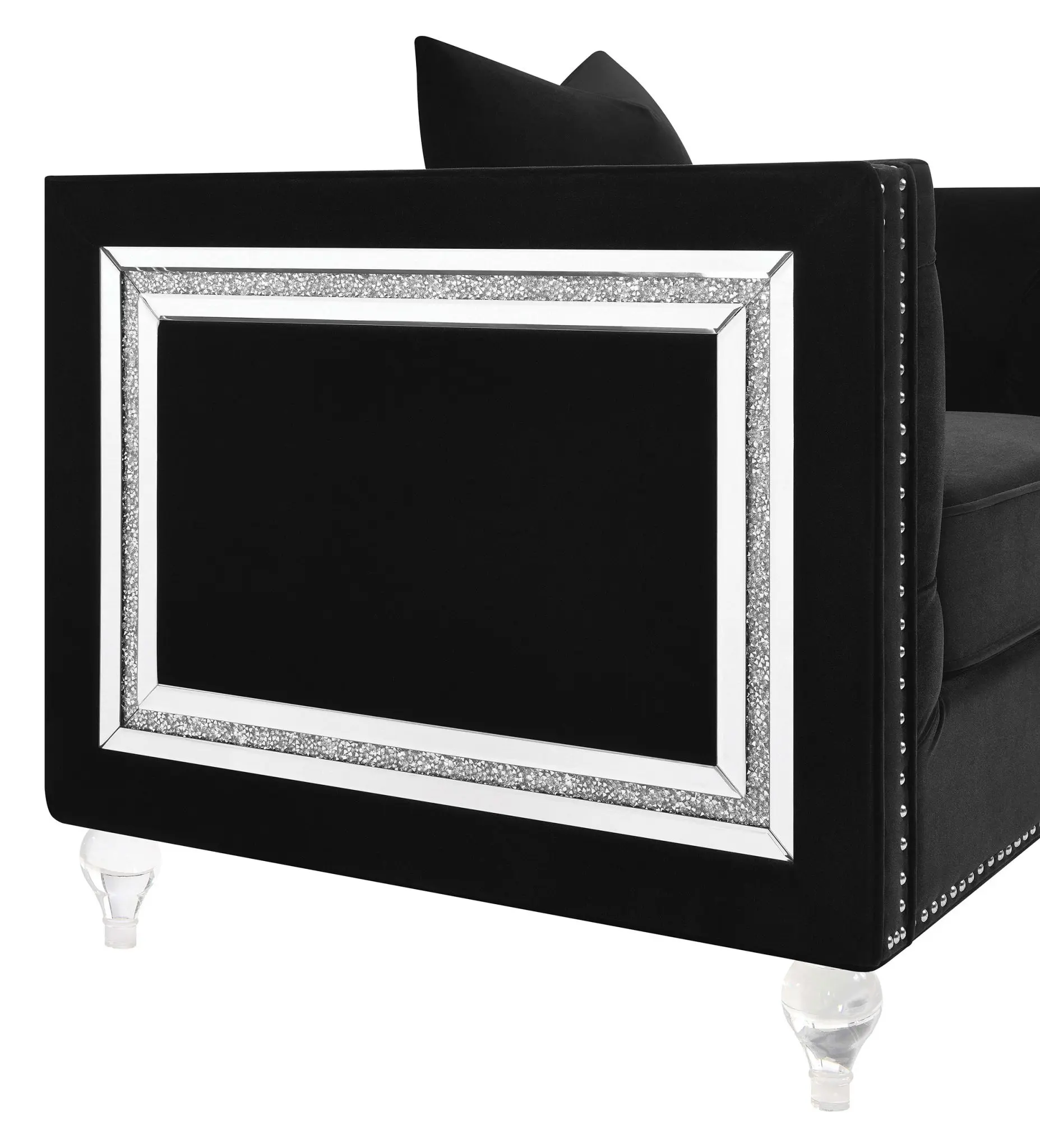 Delilah Tuxedo Accent Chair Black - Image 9