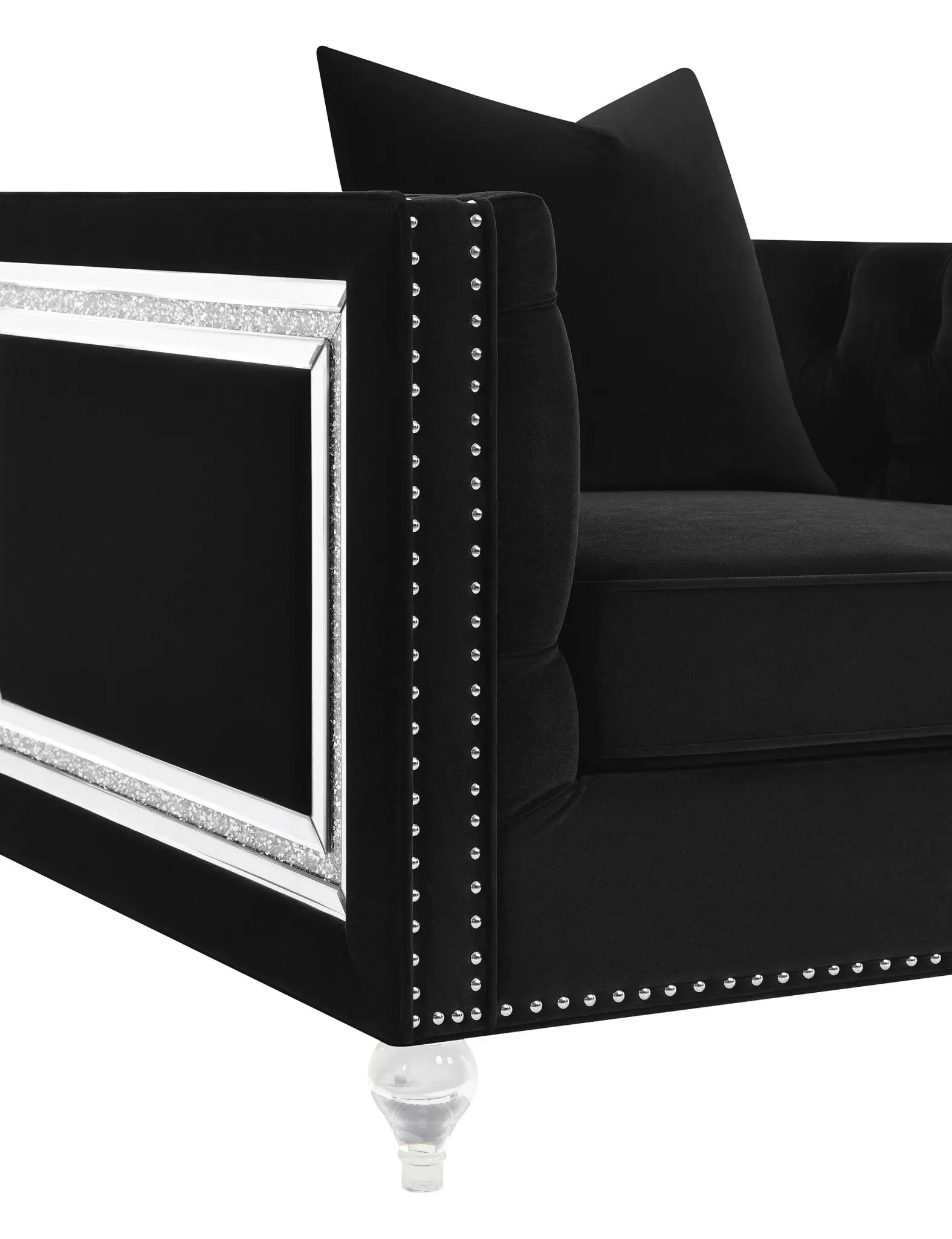 Delilah Tuxedo Accent Chair Black - Image 10