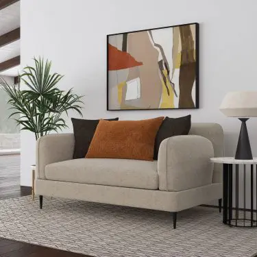 Jade Padded Arm Loveseat Latte