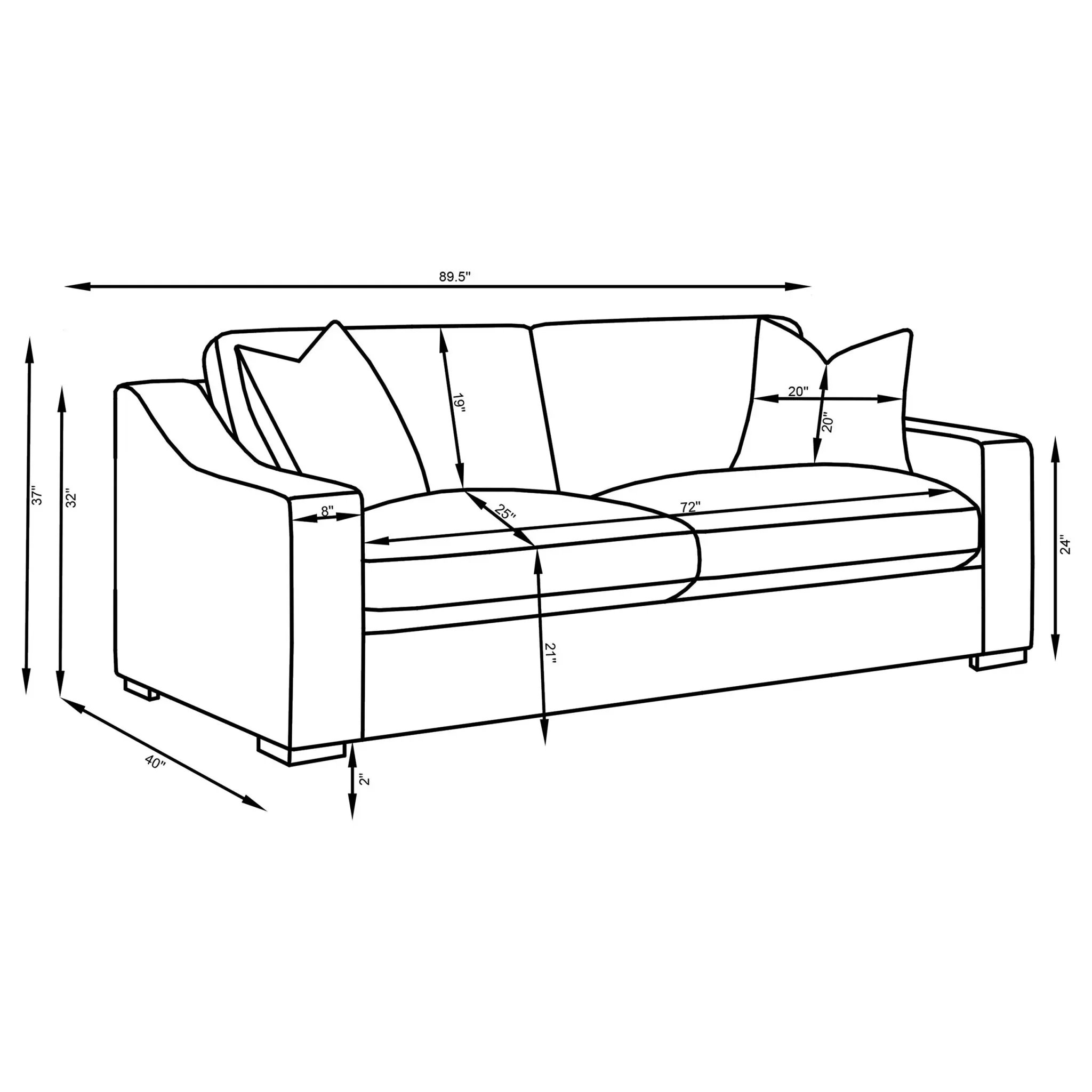 Ashlyn Sloped Arm Sofa - Image 10