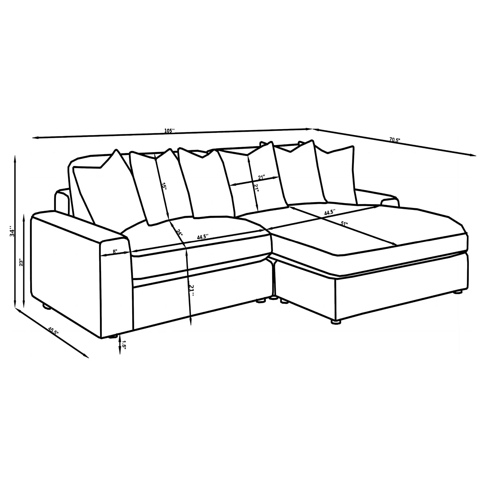 Blaine Reversible Chaise Sectional - Image 20