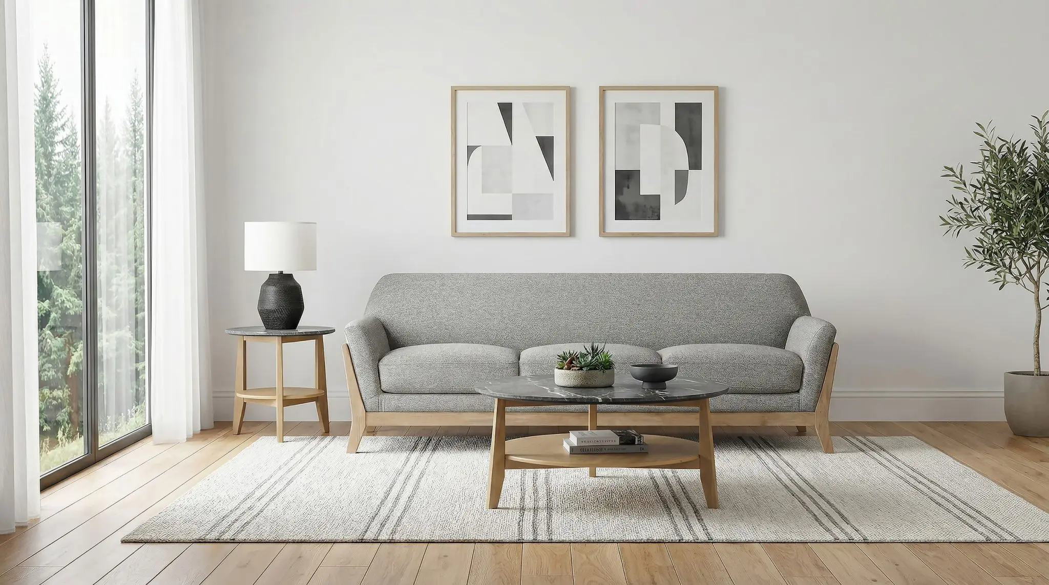 Vaughn Flared Arm Sofa Set Grey