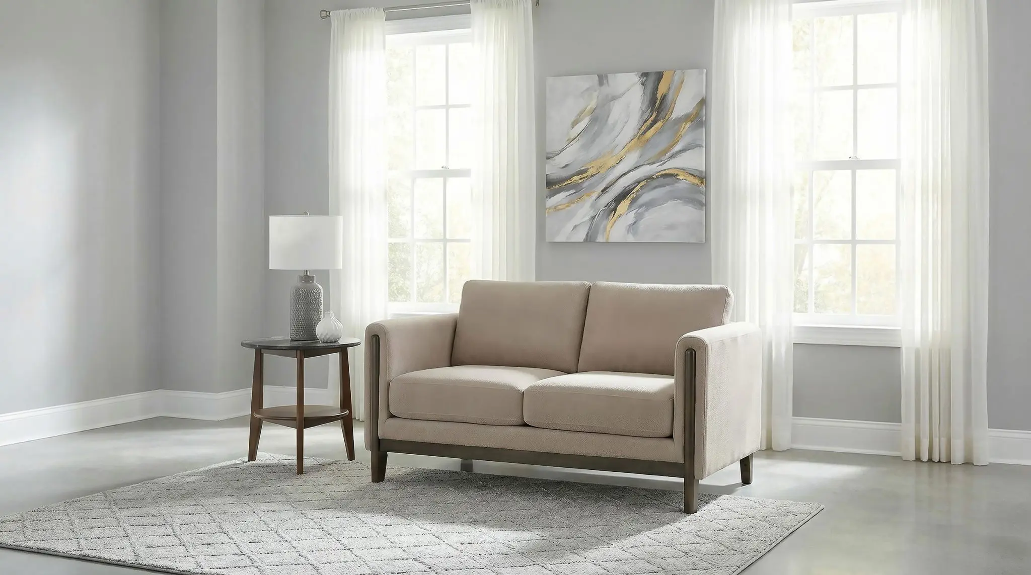 Islington Panel Arm Loveseat Taupe