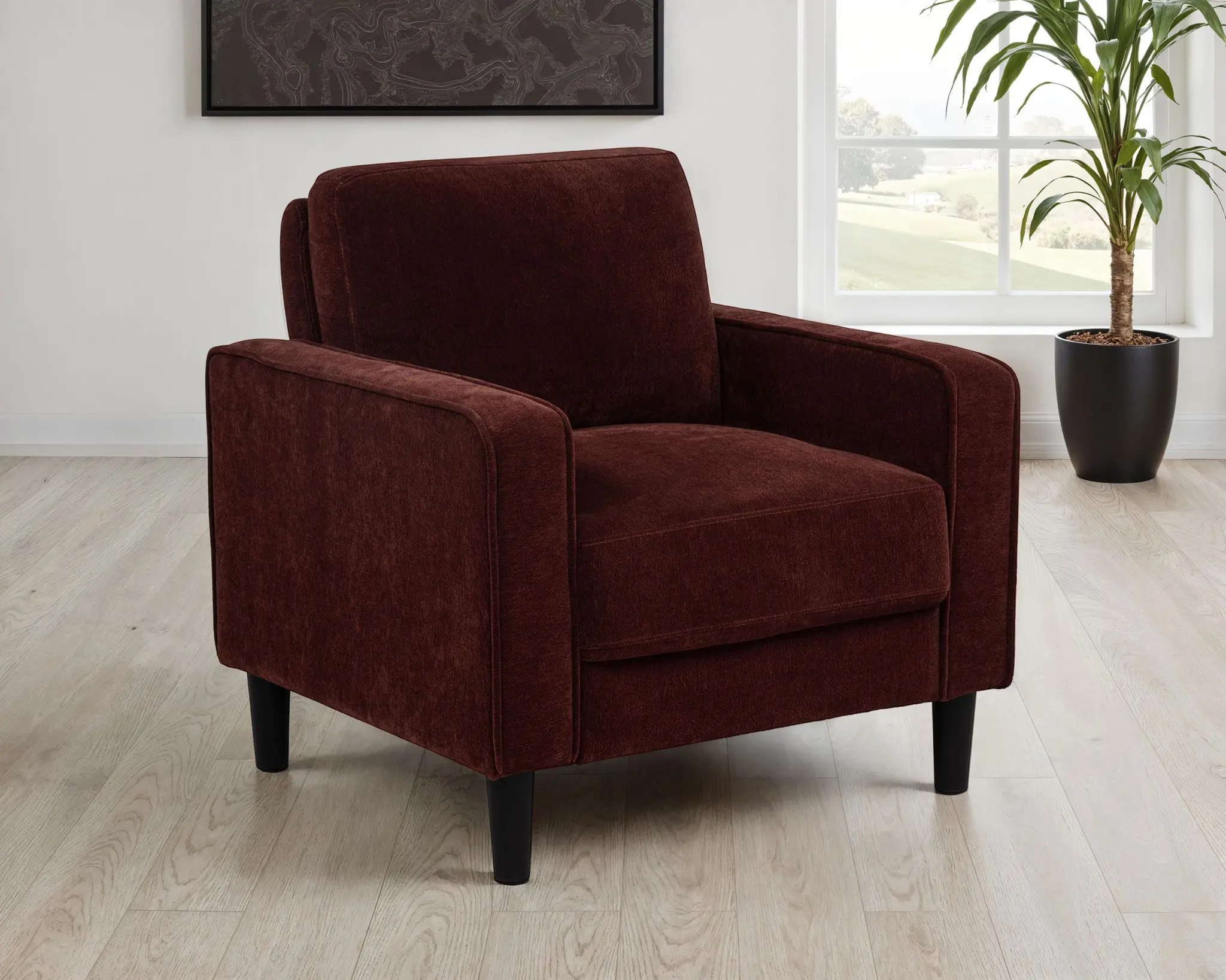 Ruth Track Arm Accent Chair Rust Red - Image 2