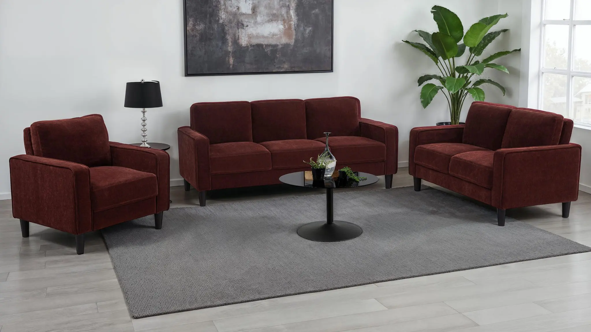 Ruth Track Arm Accent Chair Rust Red - Image 10