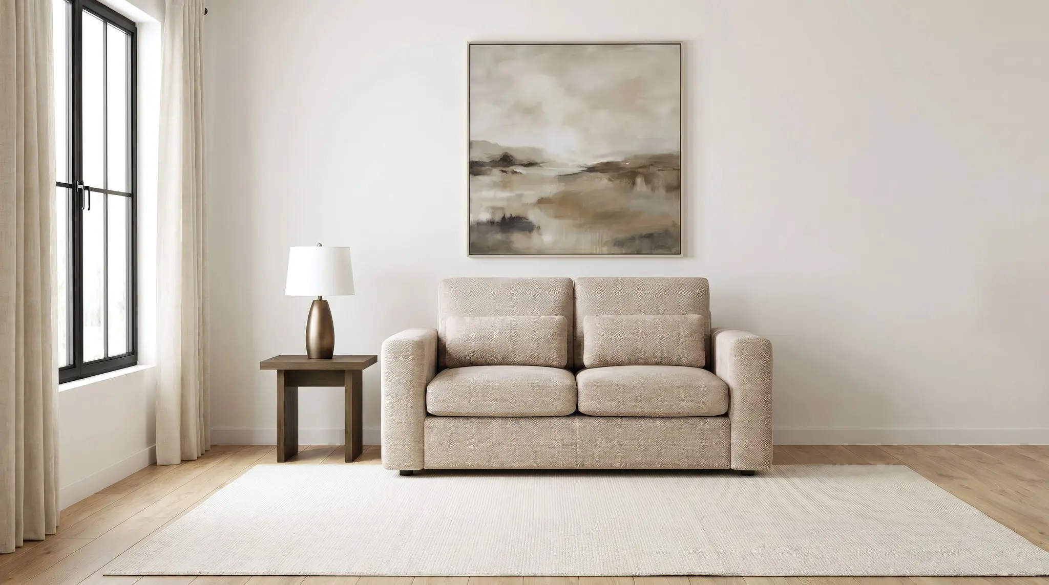 Amador Track Arm Loveseat Camel