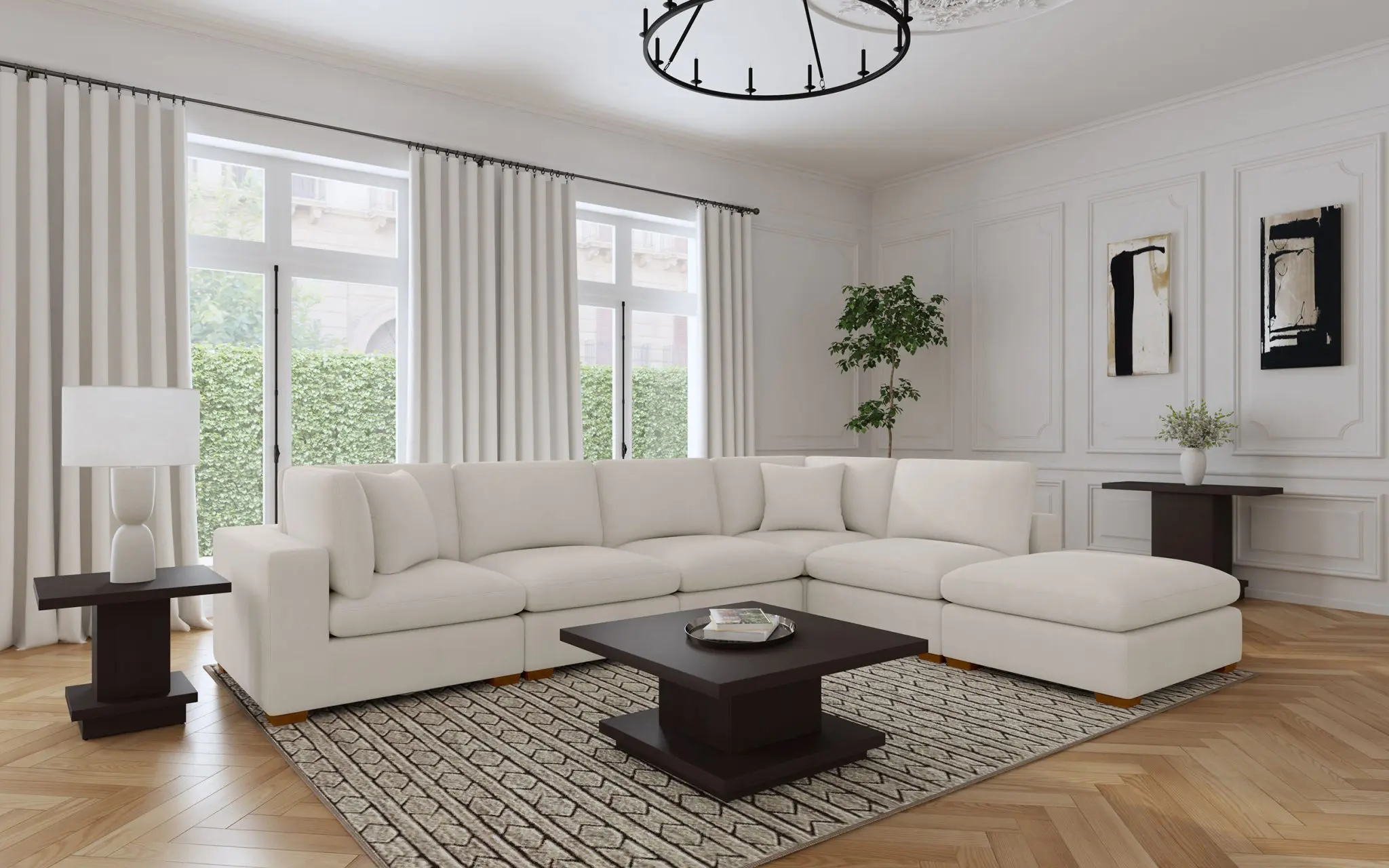 Lakeview Armless Chair Ivory - Image 8