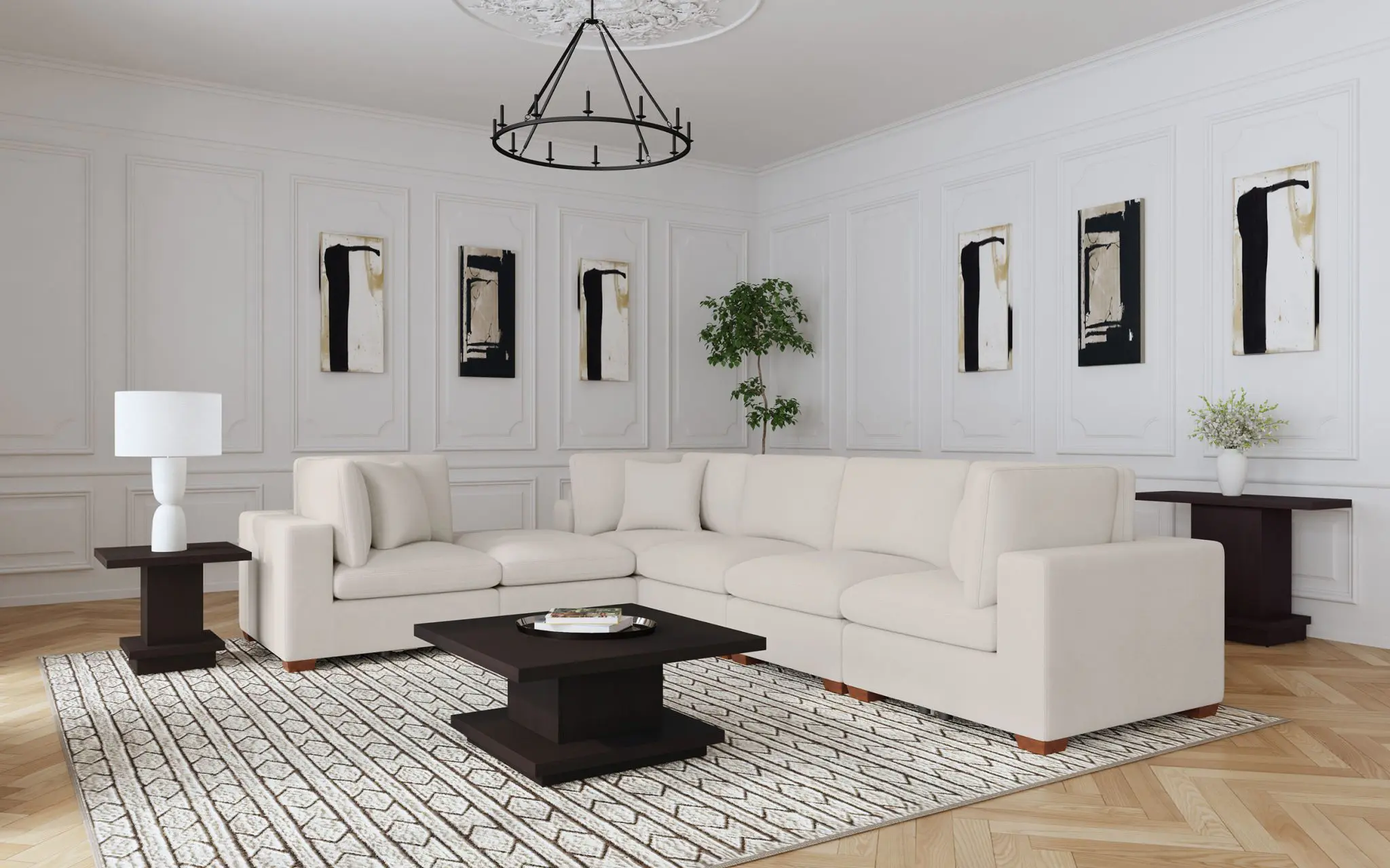 Lakeview Armless Chair Ivory - Image 9