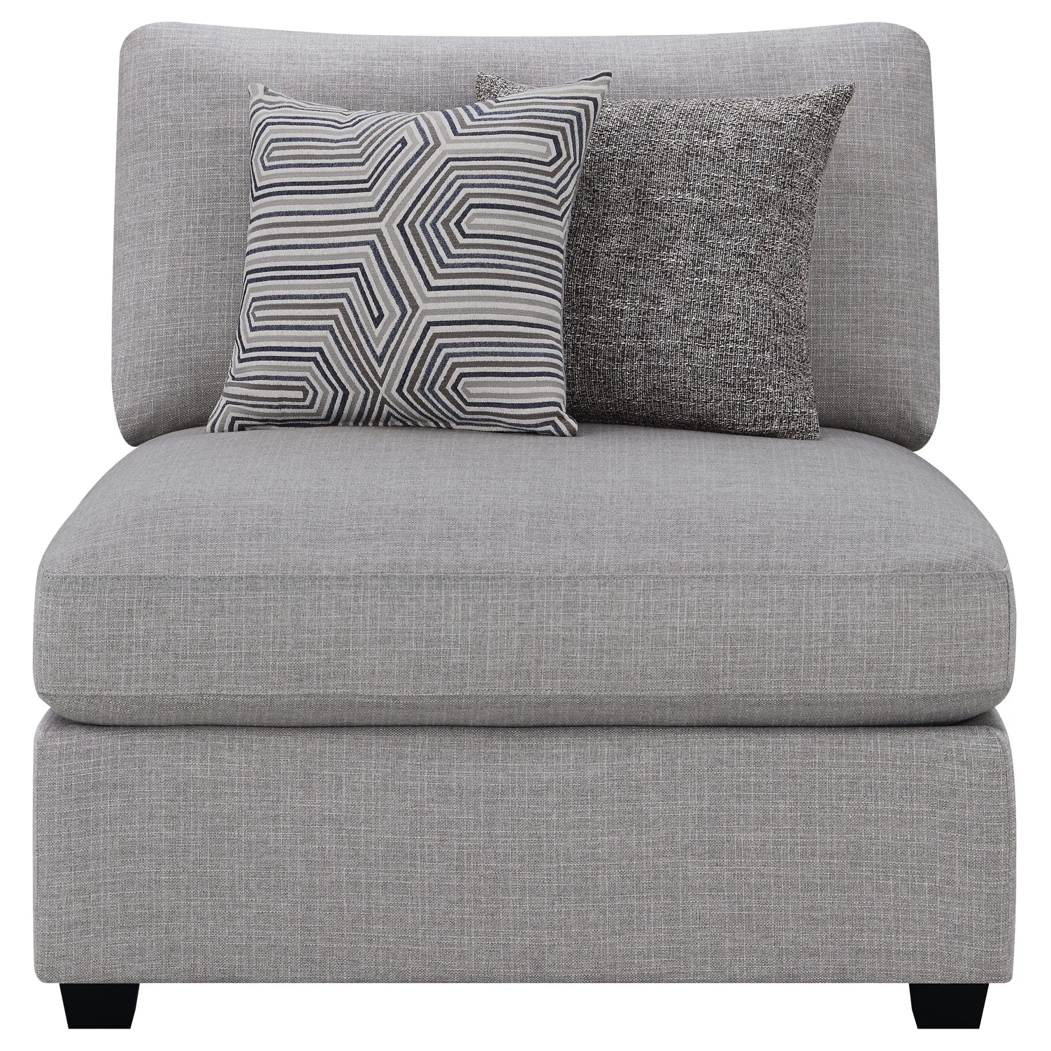 Cambria Armless Chair Grey - Image 3