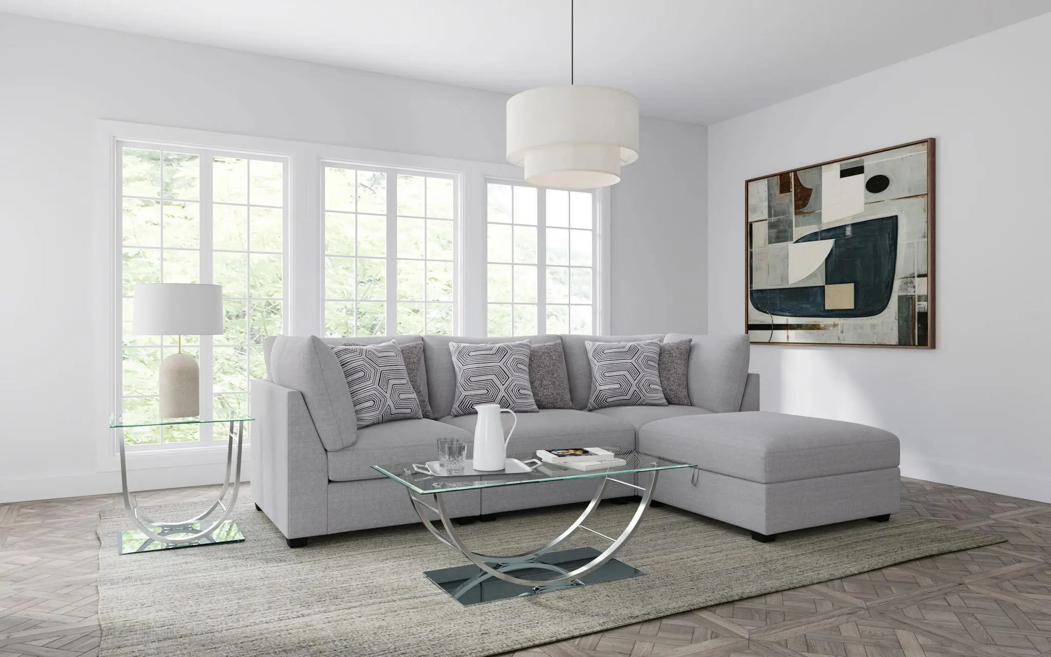 Cambria Armless Chair Grey - Image 15