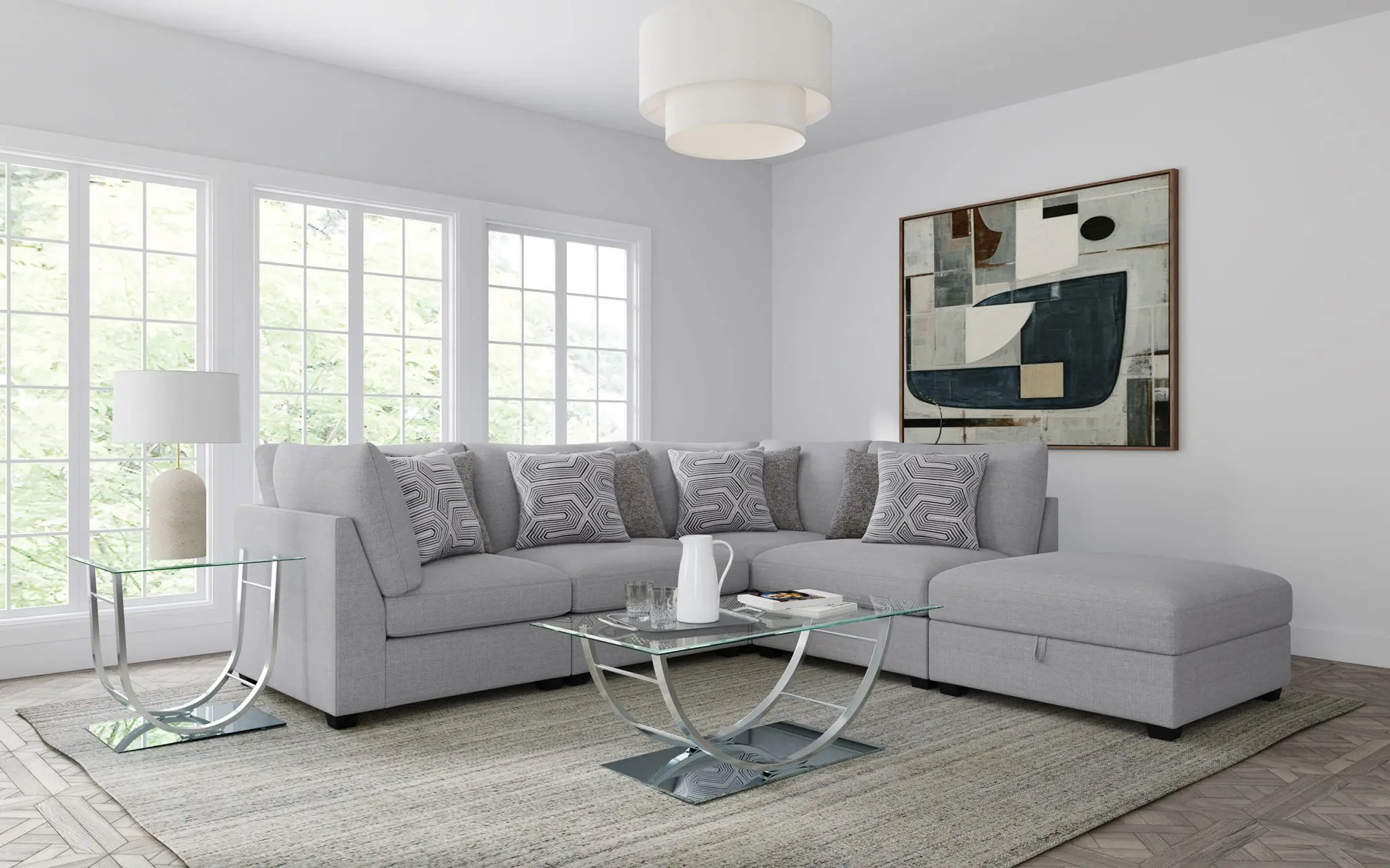 Cambria Armless Chair Grey - Image 16