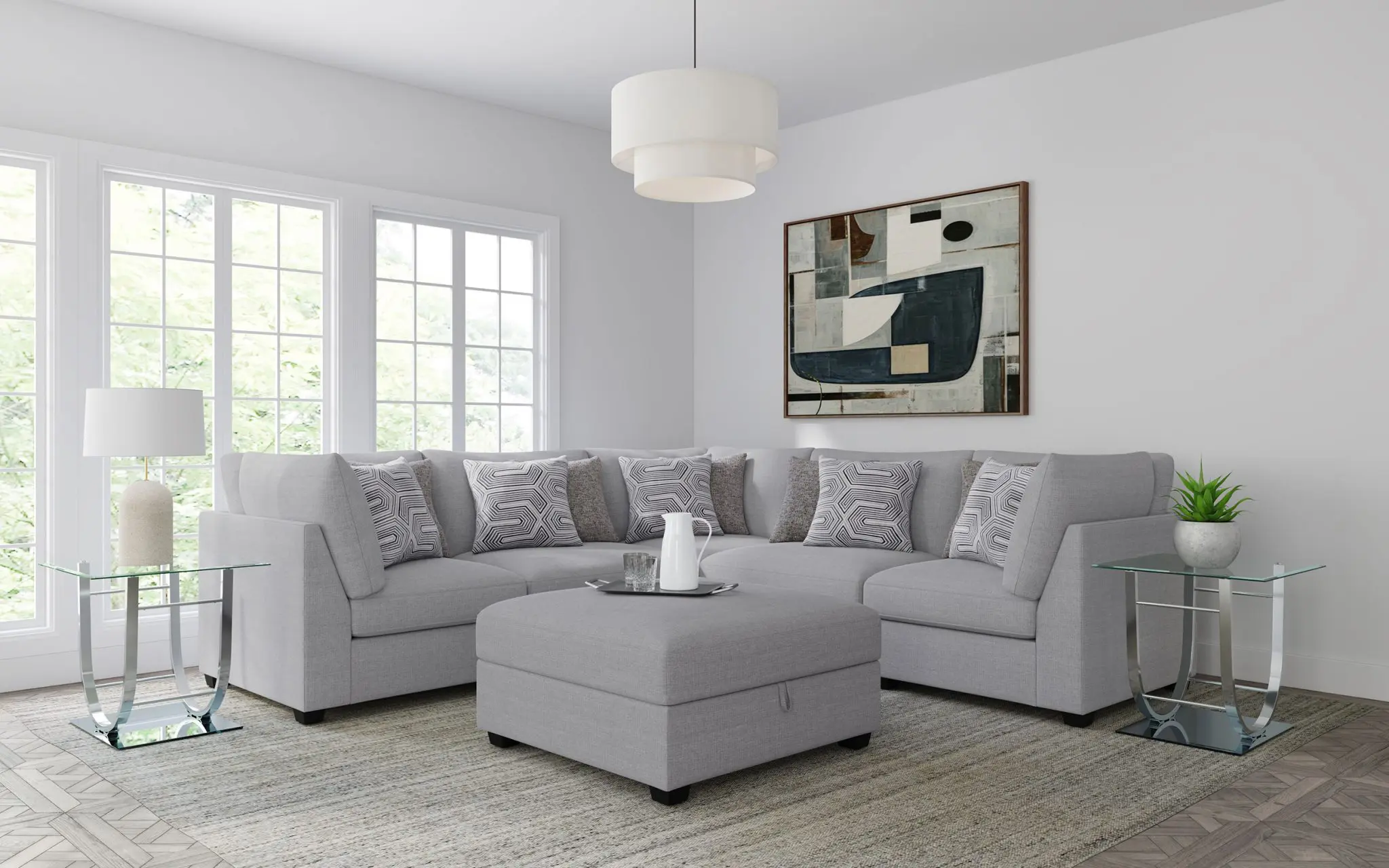 Cambria Armless Chair Grey - Image 17