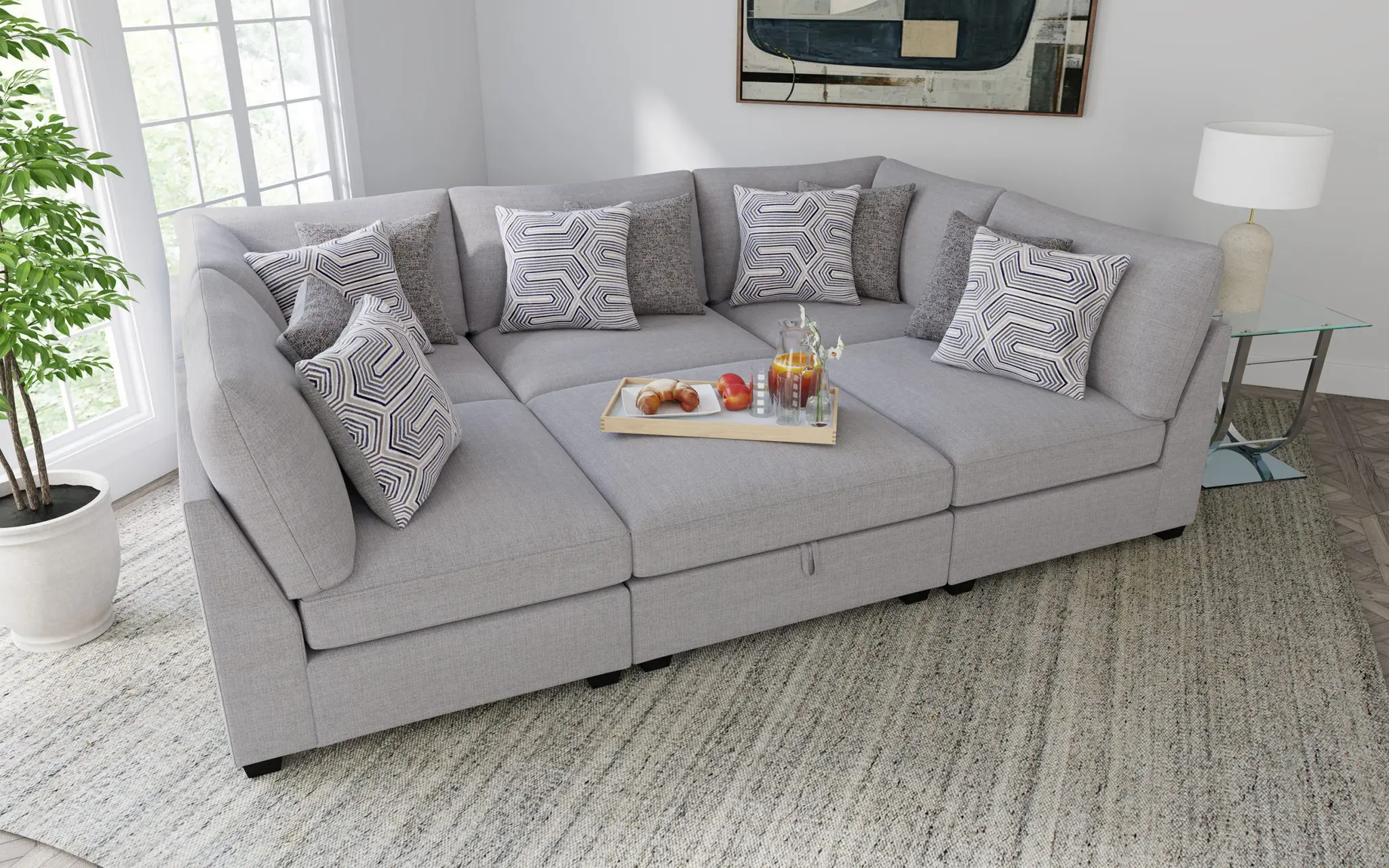 Cambria Armless Chair Grey - Image 18
