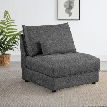 Sasha Armless Chair Barely Black