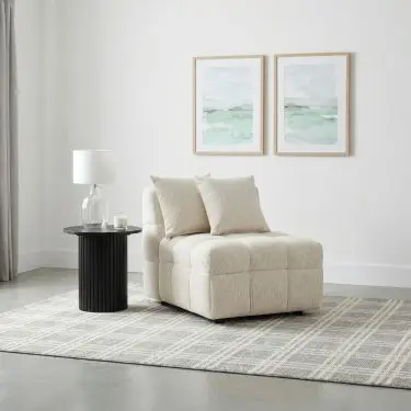 Amara Armless Chair Ivory