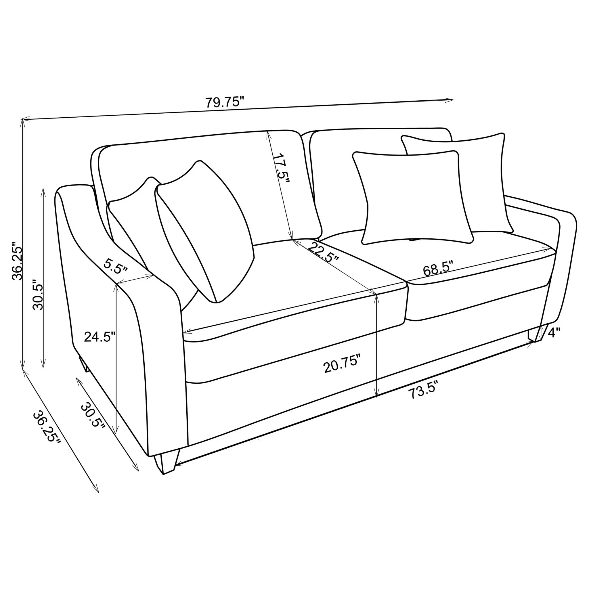 Christine Sloped Arm Sofa Beige - Image 13