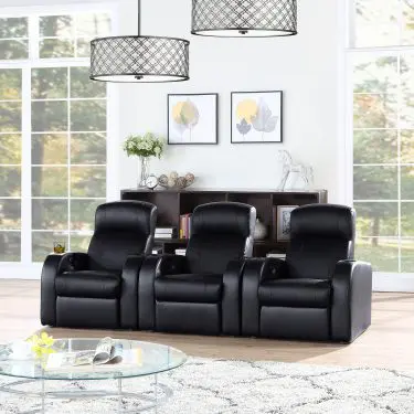 Cyrus 3-Piece Home Theater Seating Leather