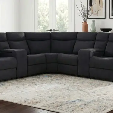 Hagen Power Reclining Sectional Steel Grey