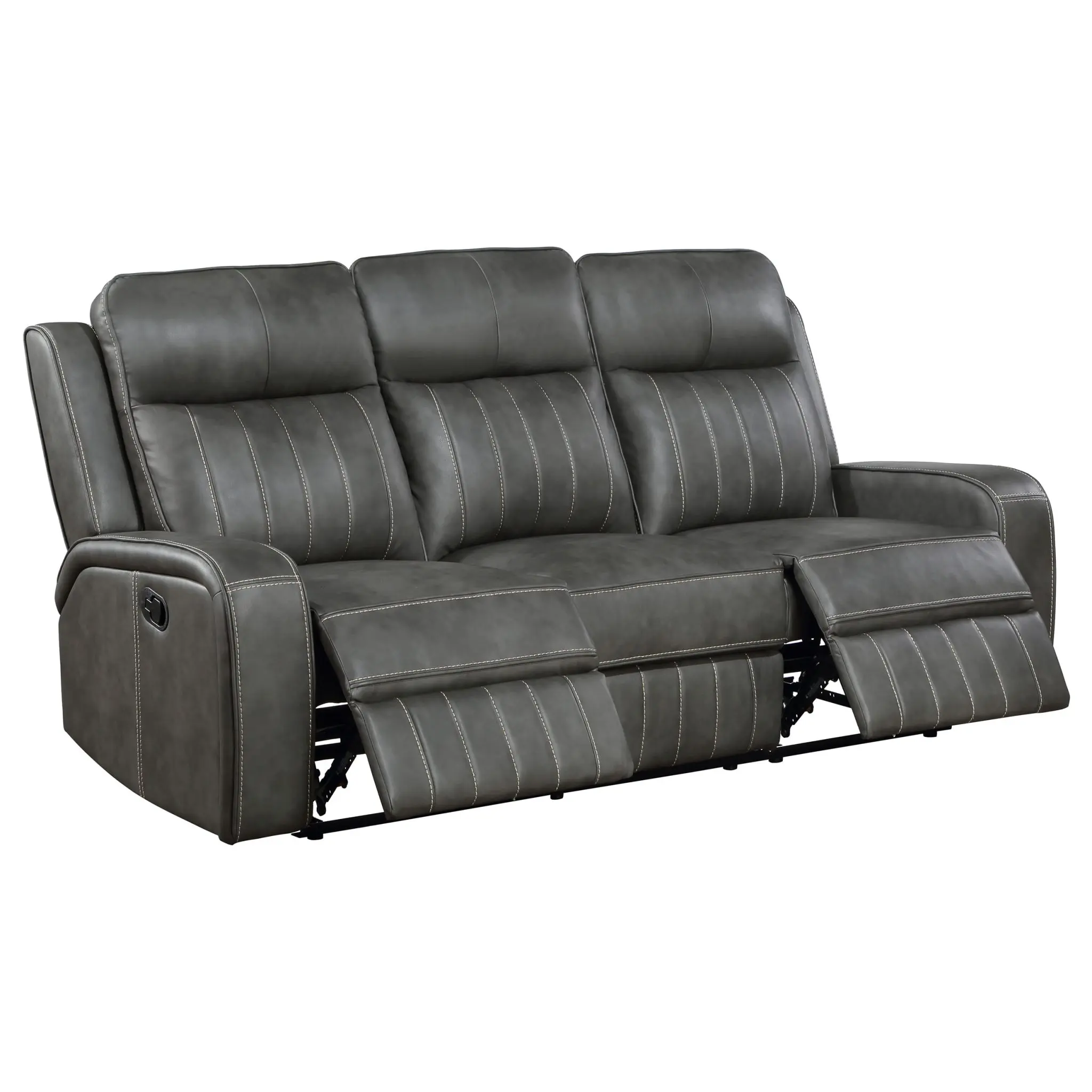 Raelynn Reclining Sofa Grey - Image 3