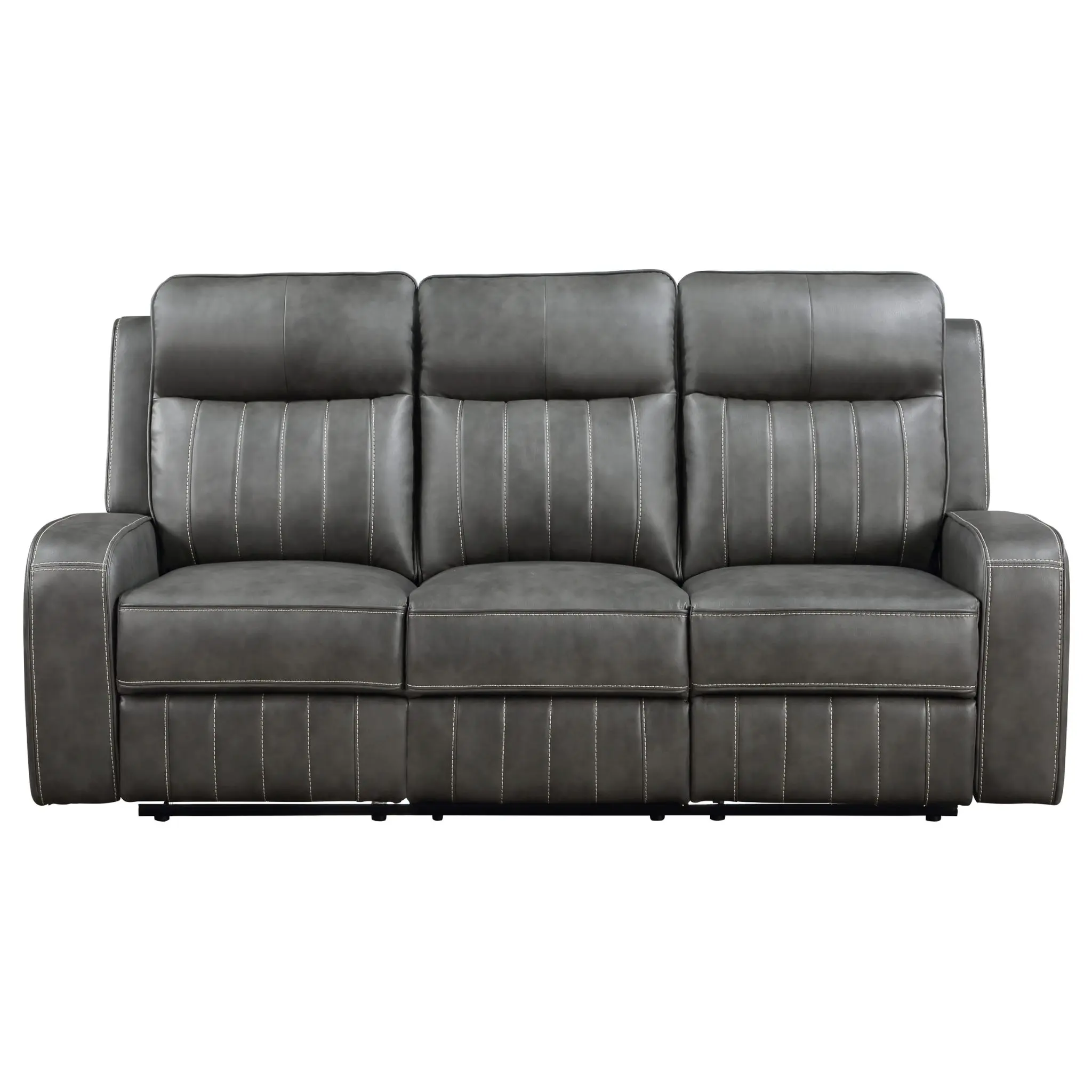 Raelynn Reclining Sofa Grey - Image 4