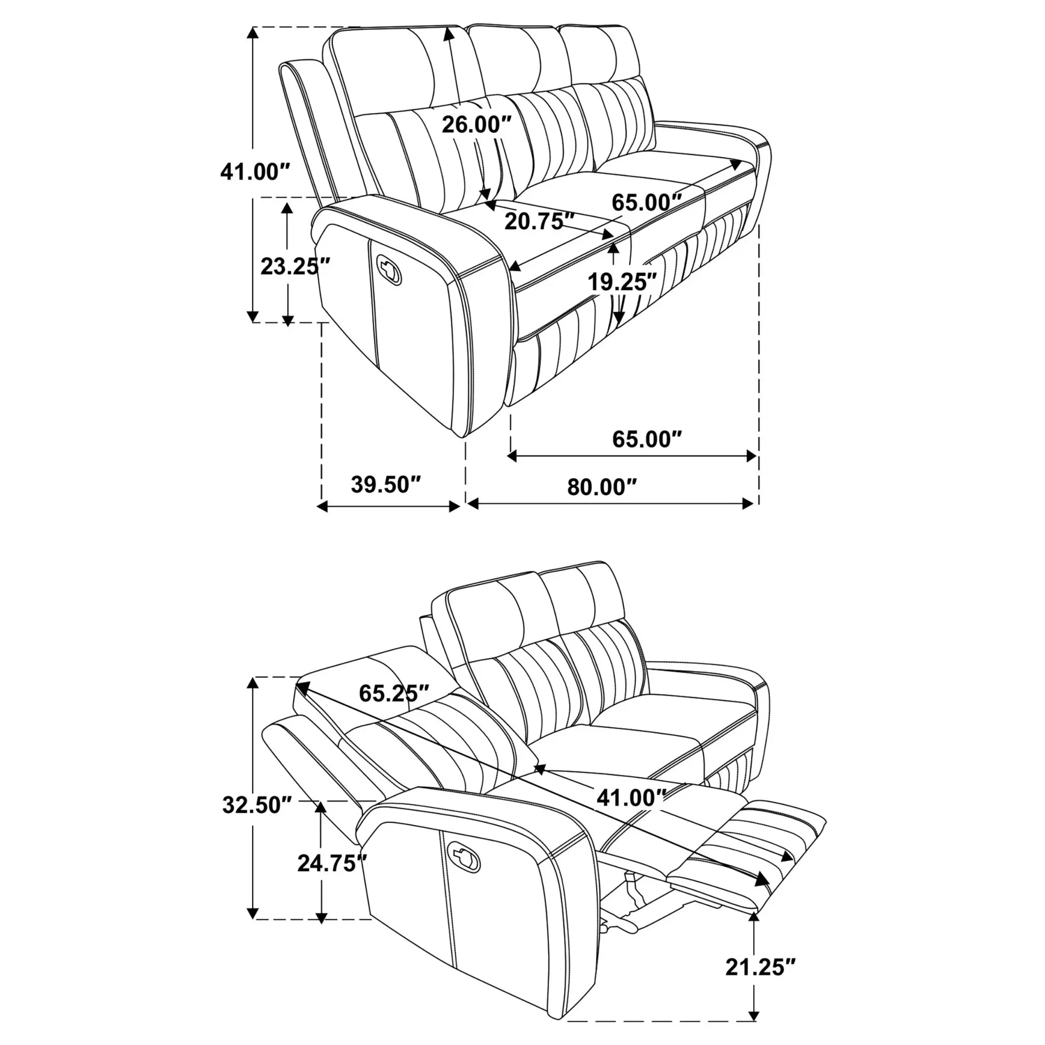 Raelynn Reclining Sofa Grey - Image 10