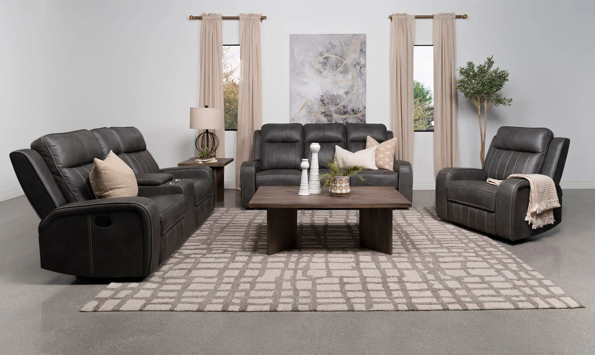 Raelynn Reclining Sofa Grey - Image 11