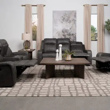 Raelynn Reclining Sofa Set Grey