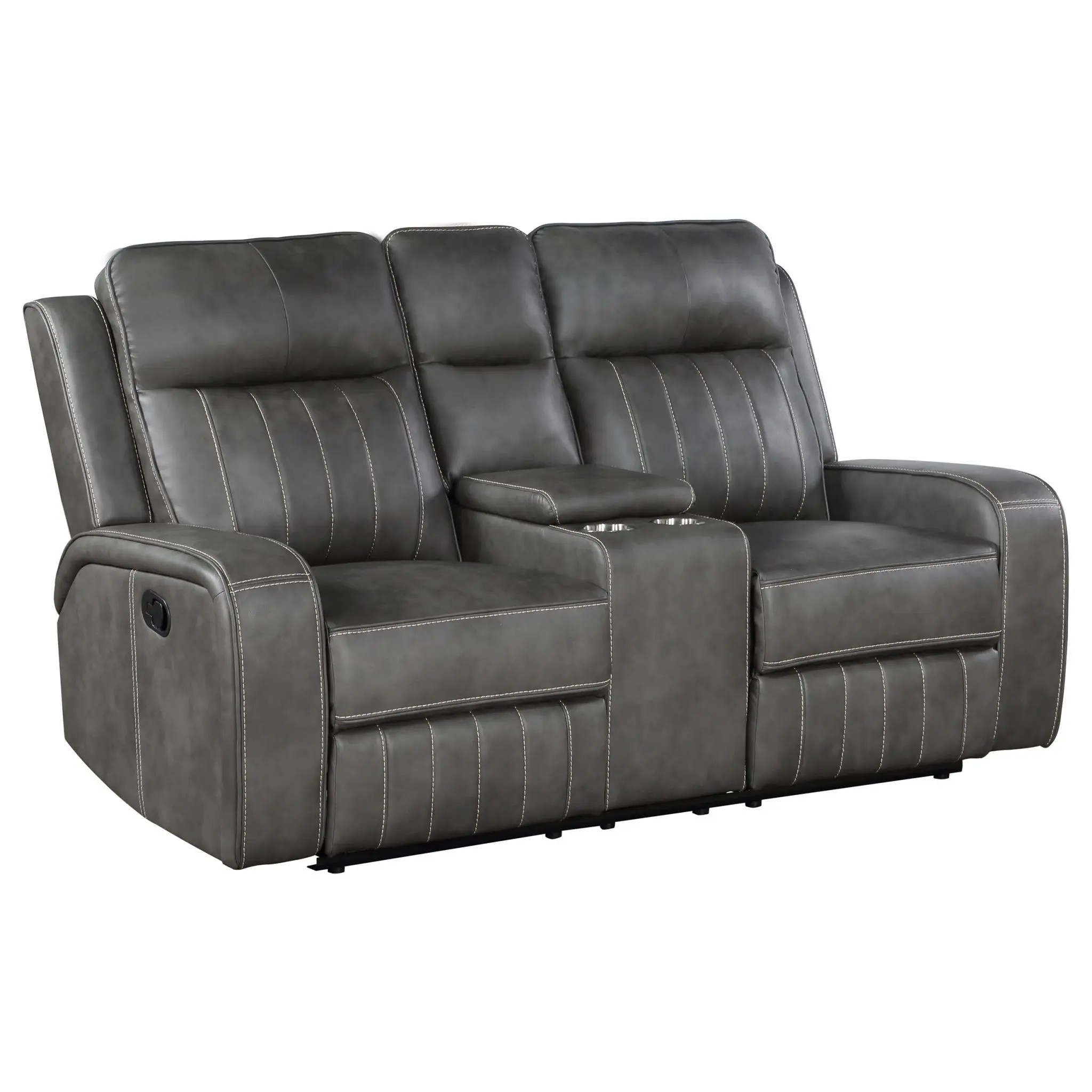 Raelynn Reclining Sofa Set Grey - Image 5