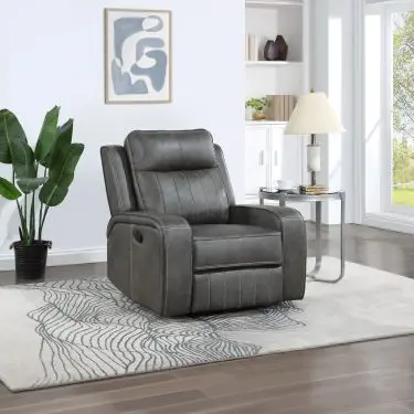 Raelynn Track Arm Recliner Grey