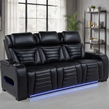 Zuma Dual Power Reclining Sofa Black