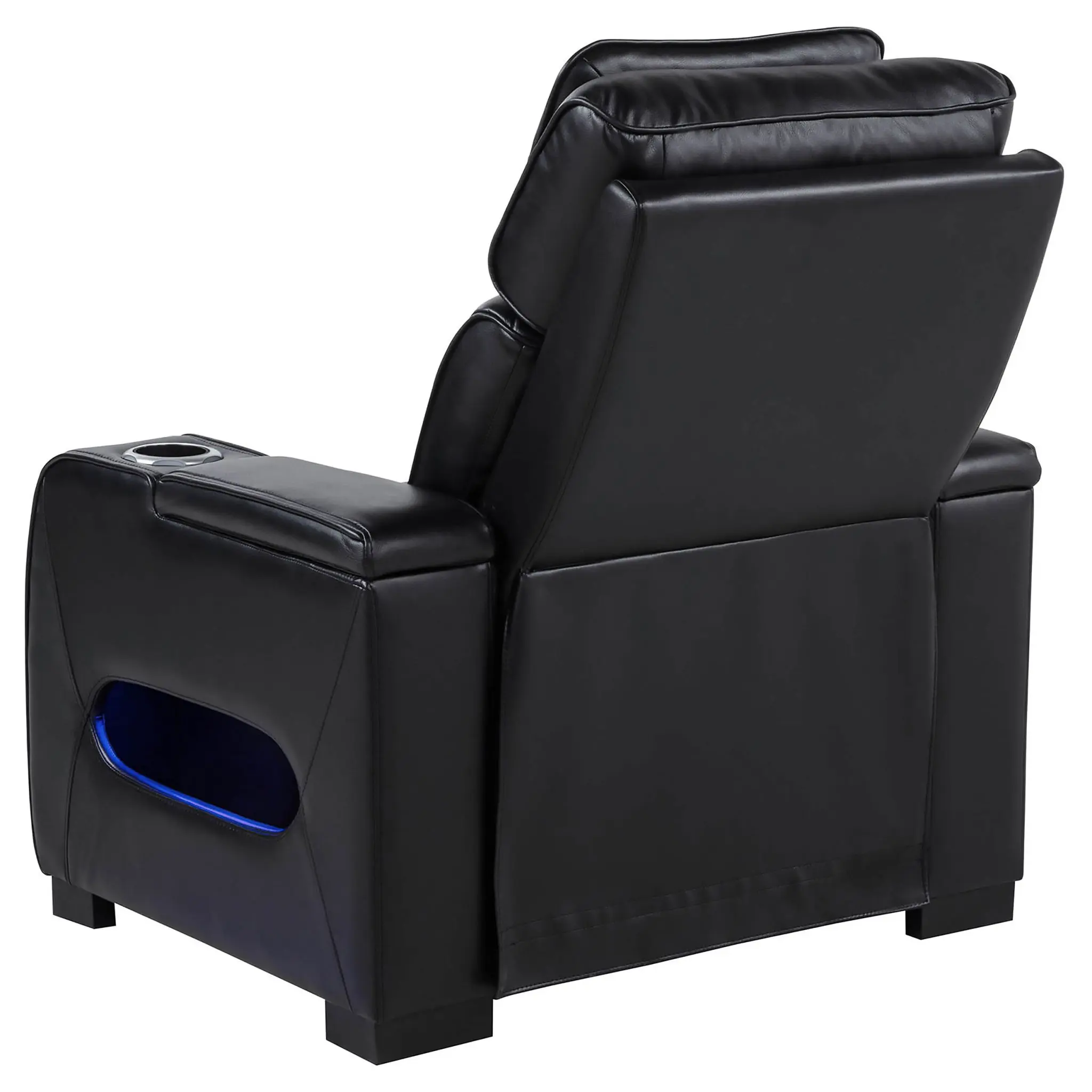 Zuma Dual Power Recliner with Cupholder Storage and LED Black - Image 6
