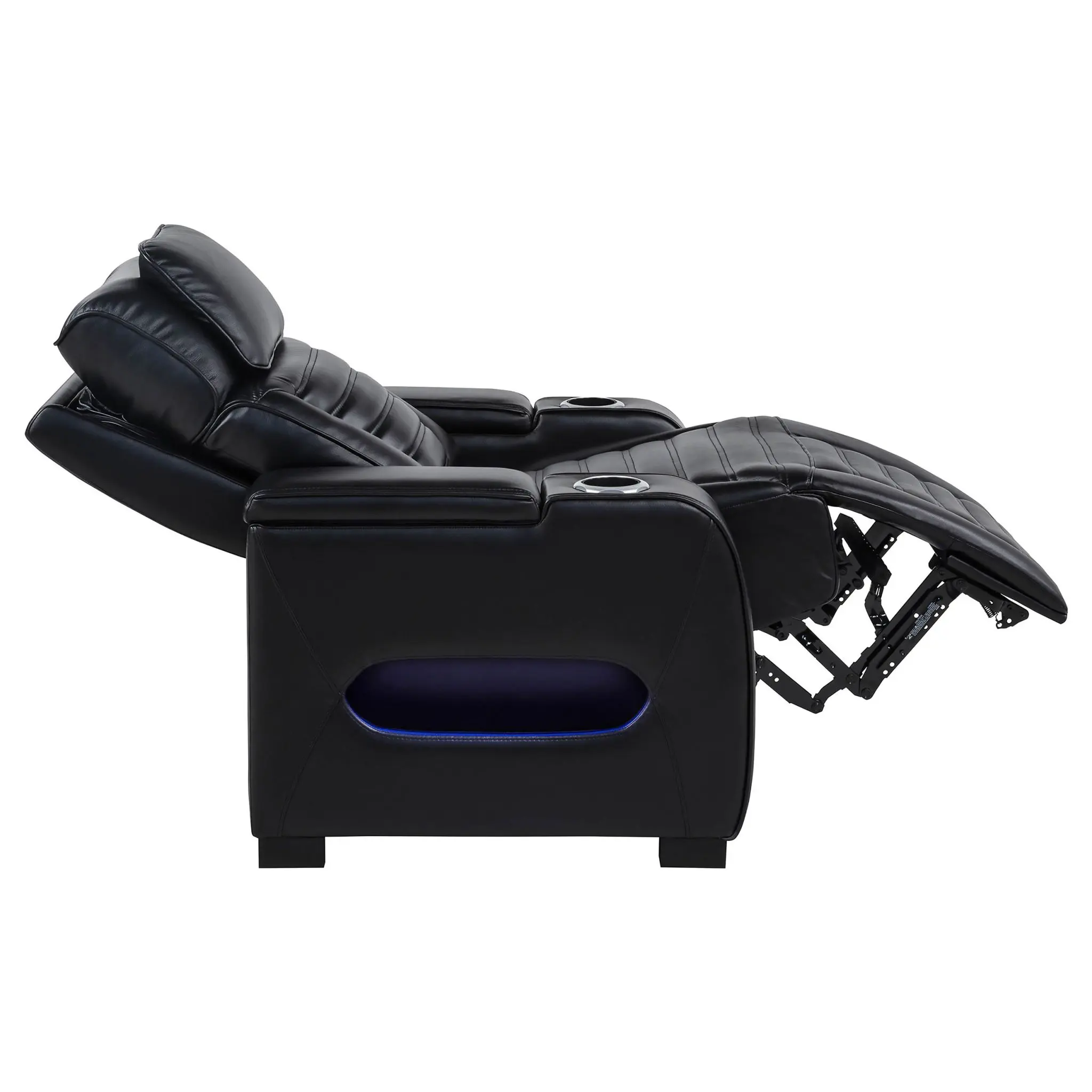 Zuma Dual Power Recliner with Cupholder Storage and LED Black - Image 7