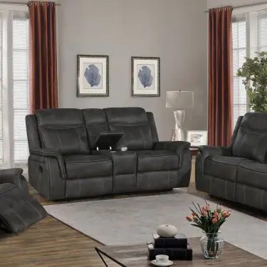 Lawrence Reclining Sofa Set Charcoal