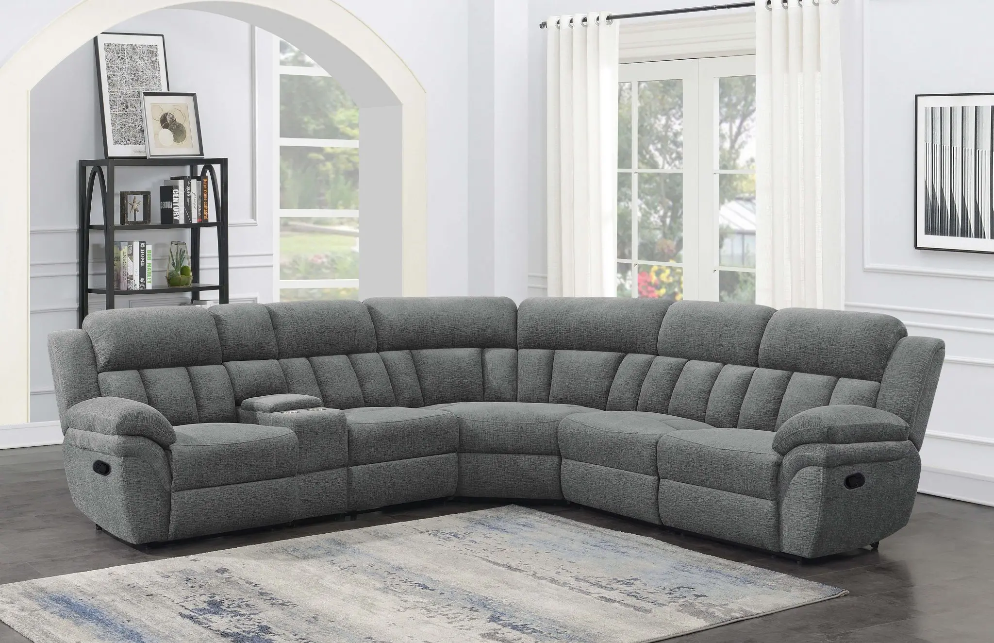Bahrain 6-Piece Modular Reclining Sectional Charcoal