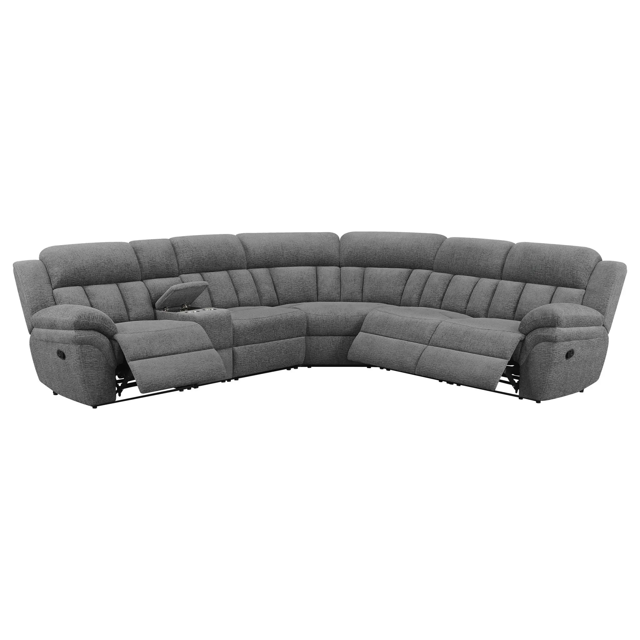 Bahrain 6-Piece Modular Reclining Sectional Charcoal - Image 3