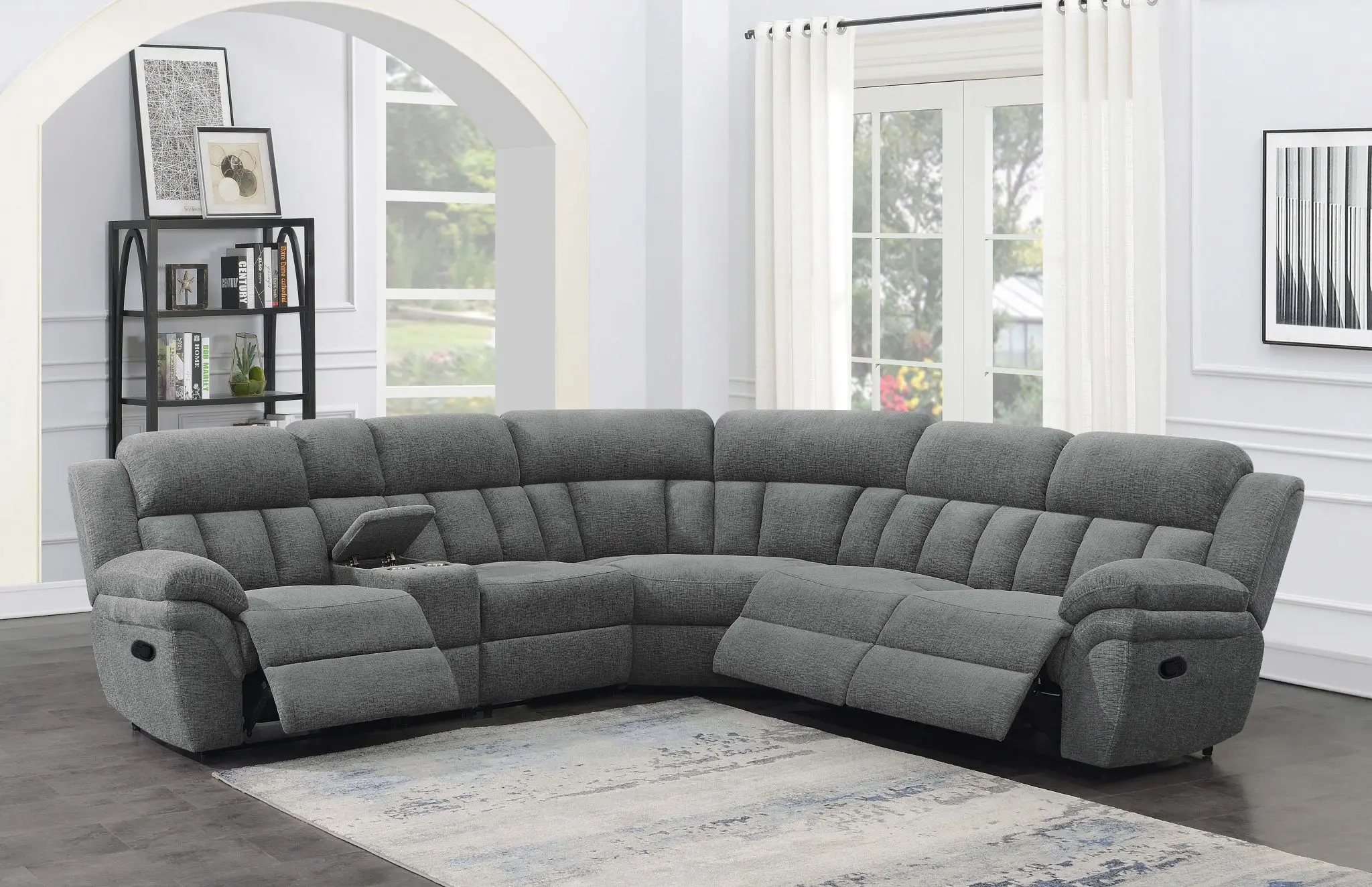 Bahrain 6-Piece Modular Reclining Sectional Charcoal - Image 13