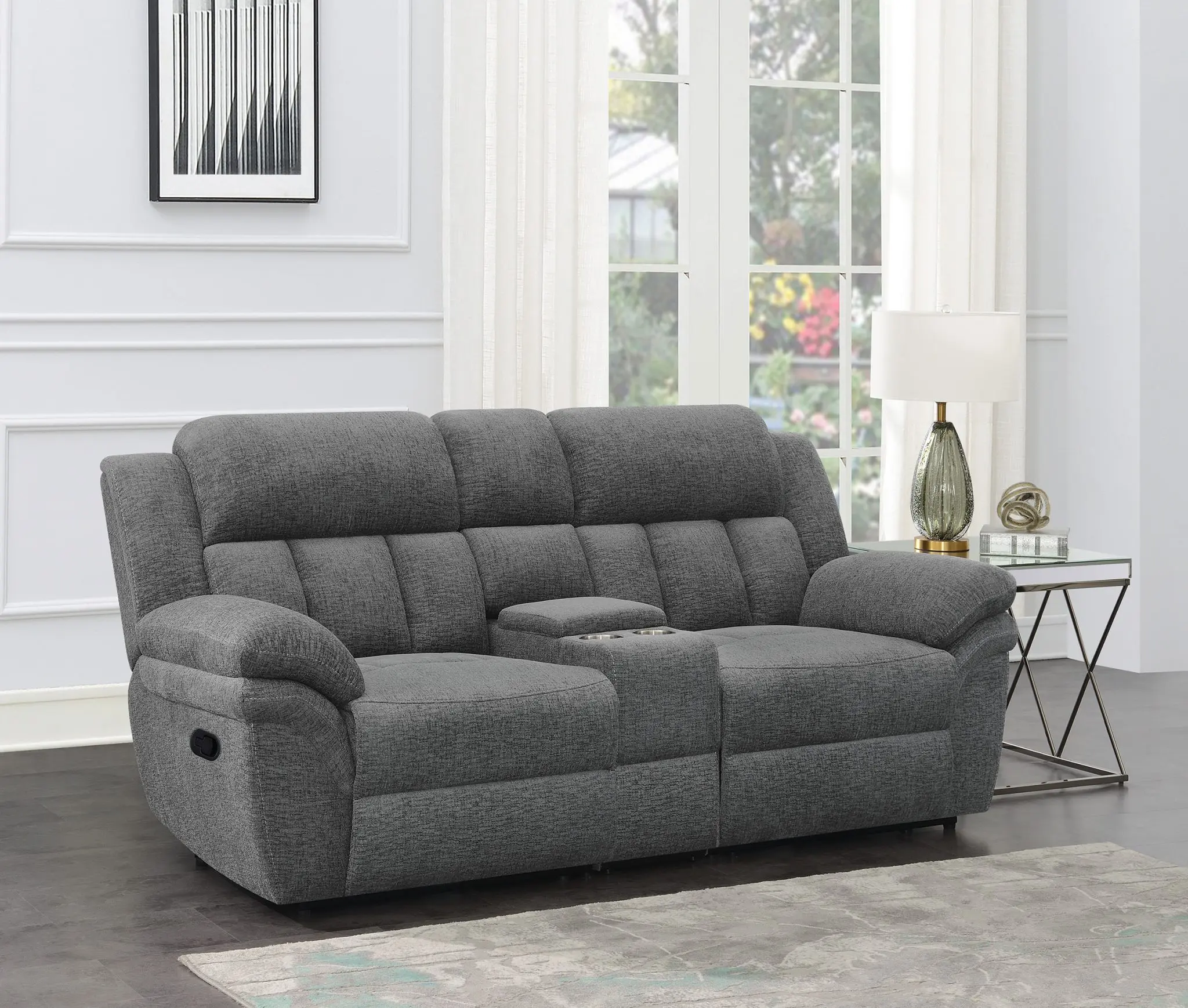 Bahrain Motion Loveseat Charcoal