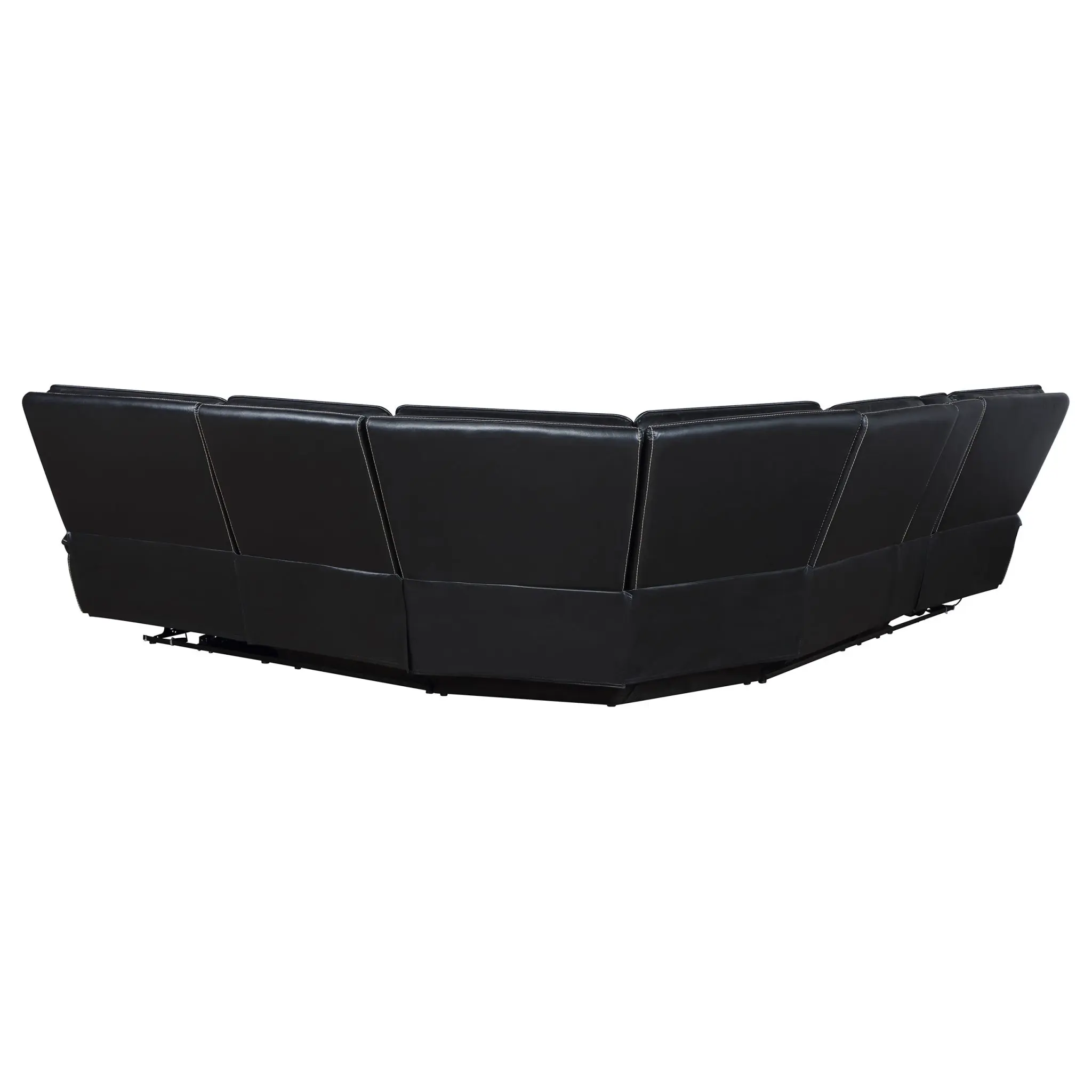 Hewitt Leather Dual Power Reclining Sectional Black - Image 6