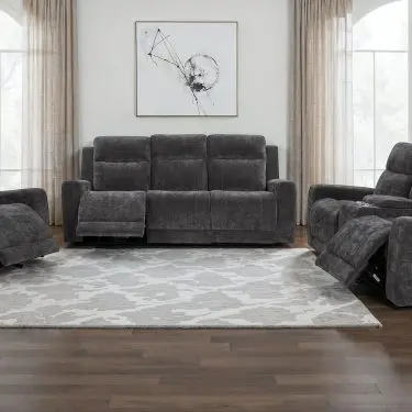 Kennett Power Reclining Sofa Set Dark Grey