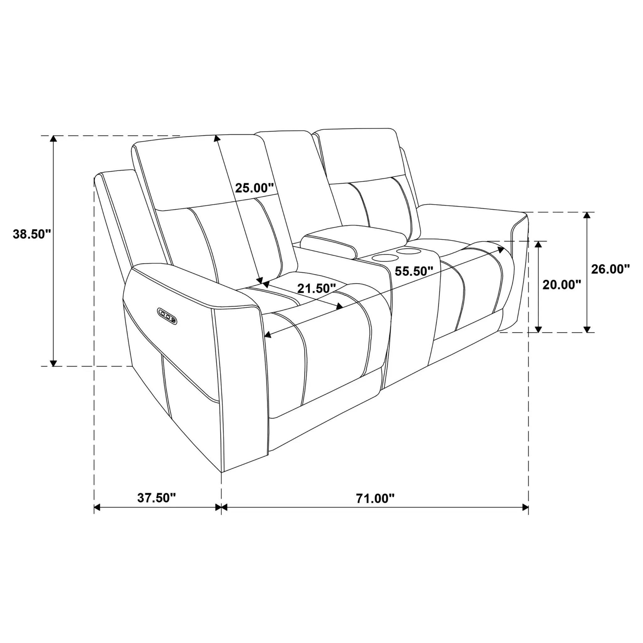 Kennett Power Reclining Loveseat Grey - Image 13