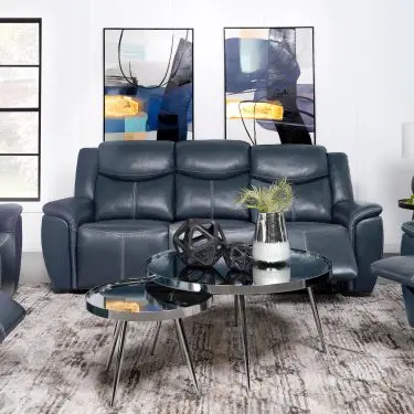 Sloane Reclining Sofa Blue