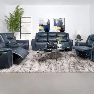 Sloane Reclining Sofa Set Blue