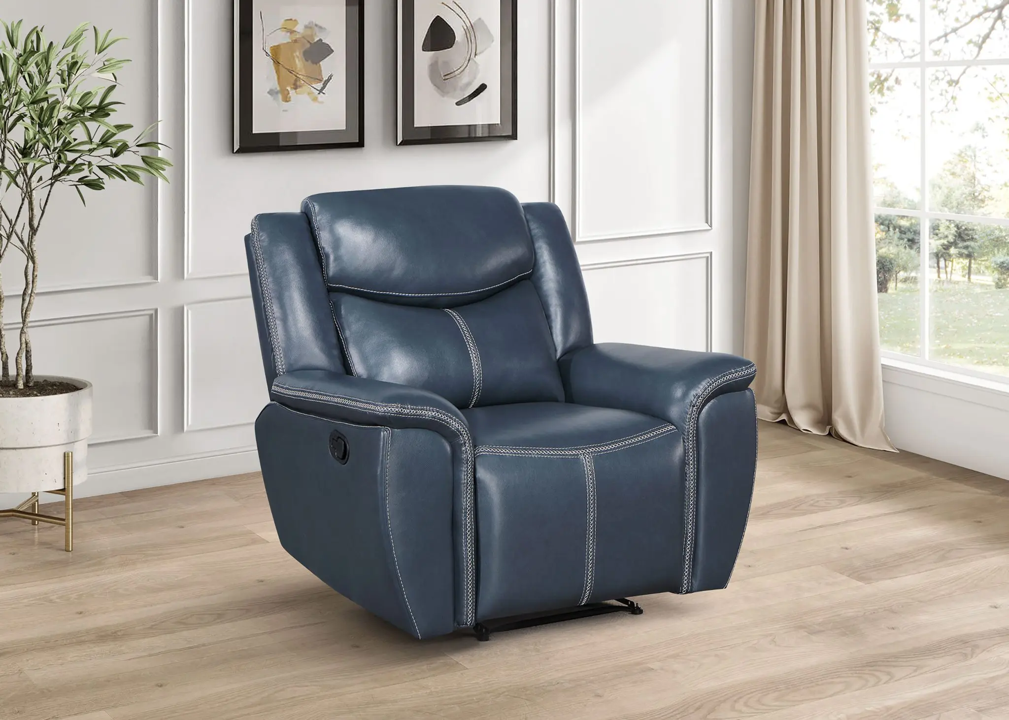 Sloane Manual Recliner Chair Blue