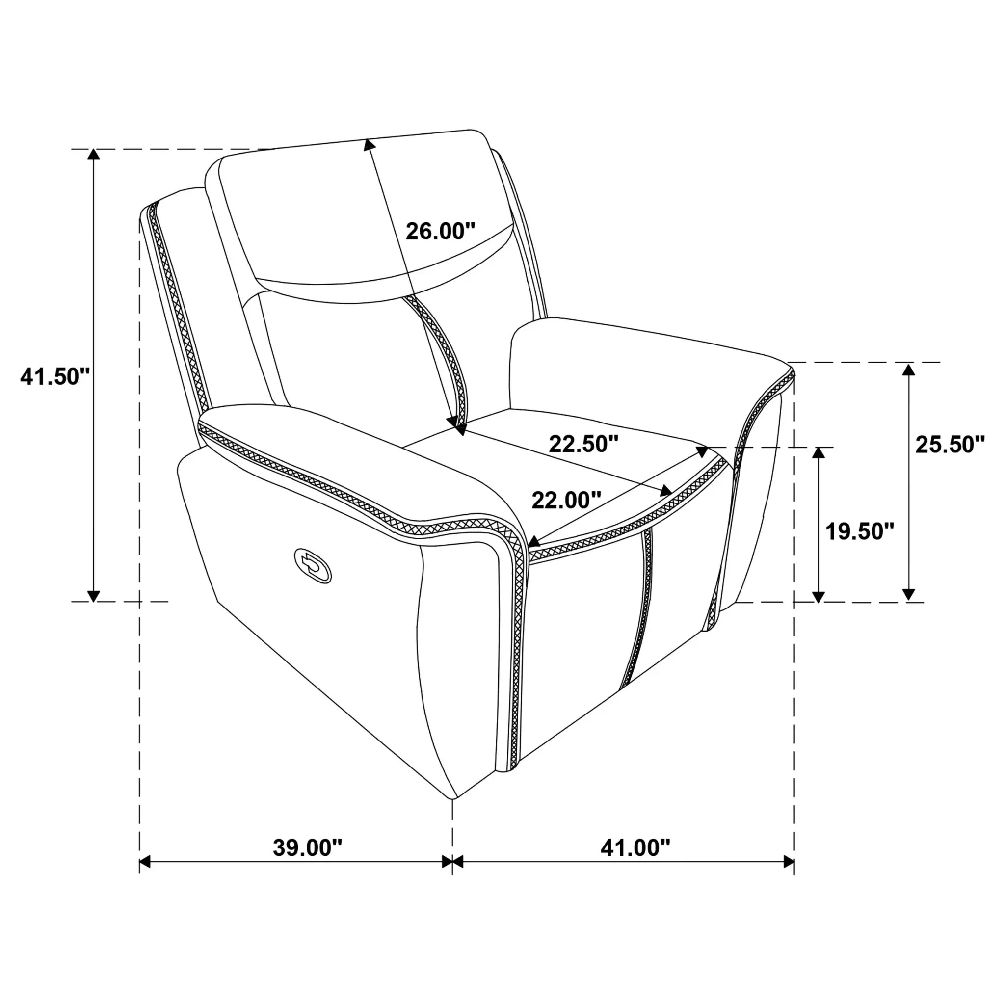 Sloane Manual Recliner Chair Blue - Image 9