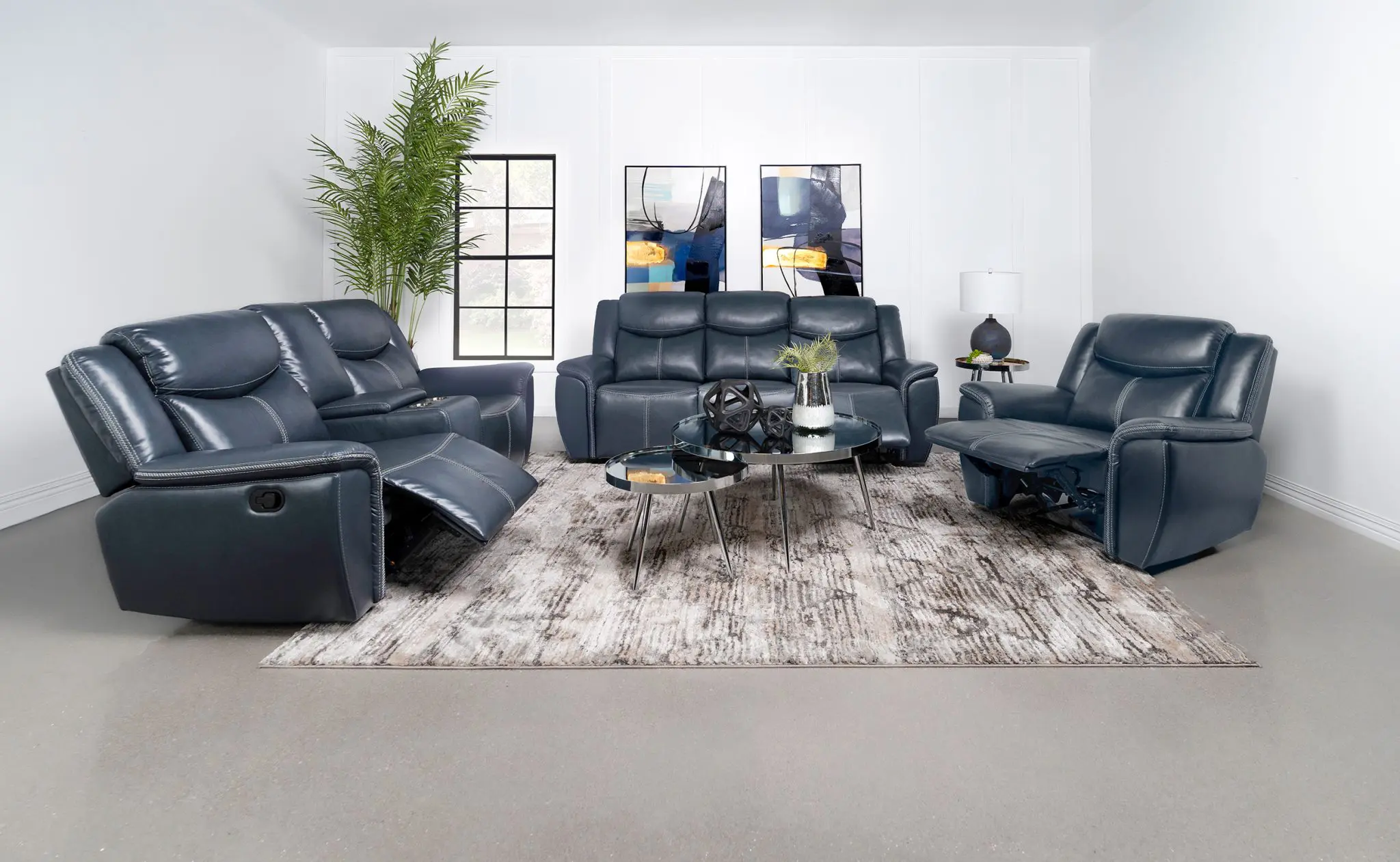 Sloane Manual Recliner Chair Blue - Image 10