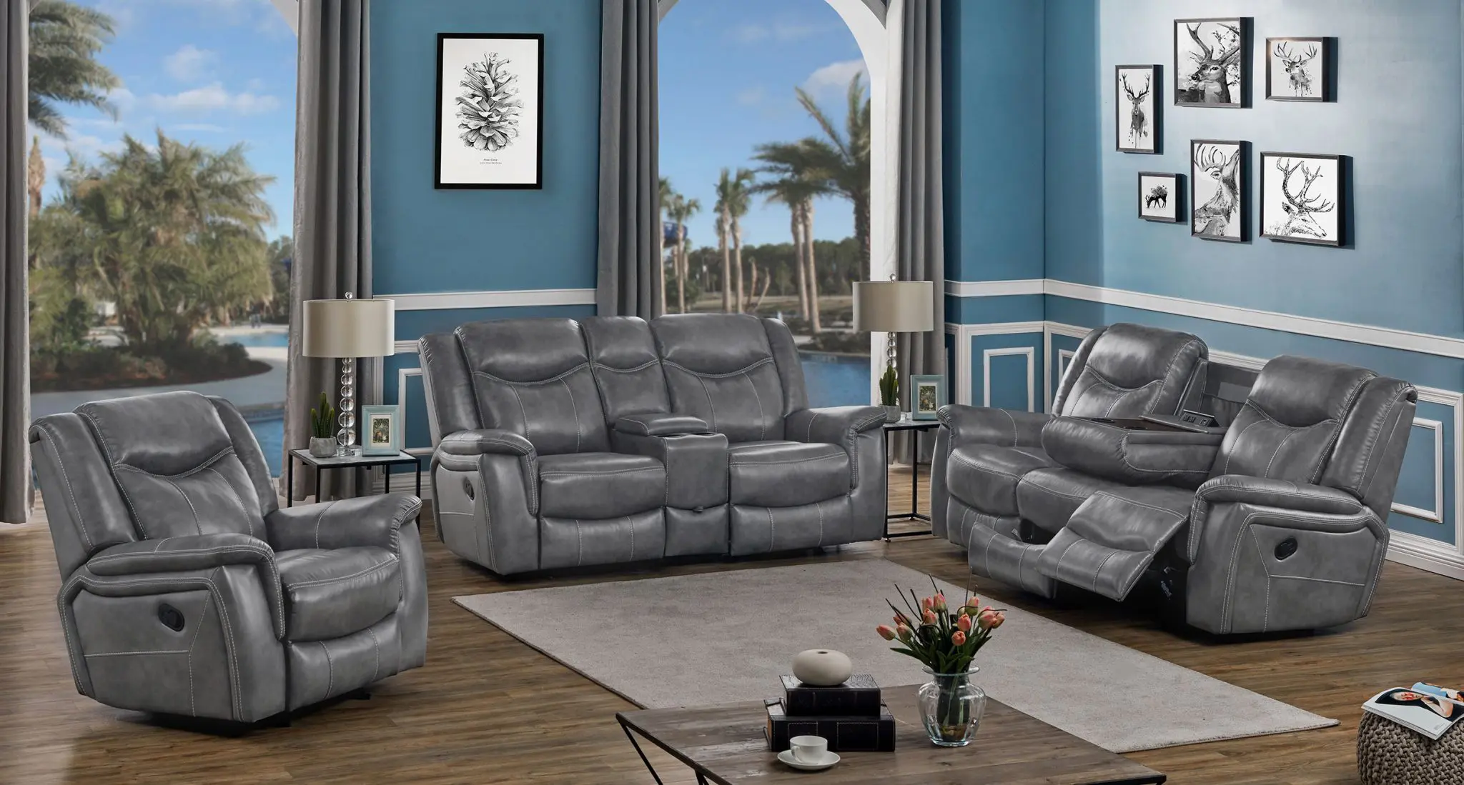 Conrad Motion Sofa Grey - Image 13