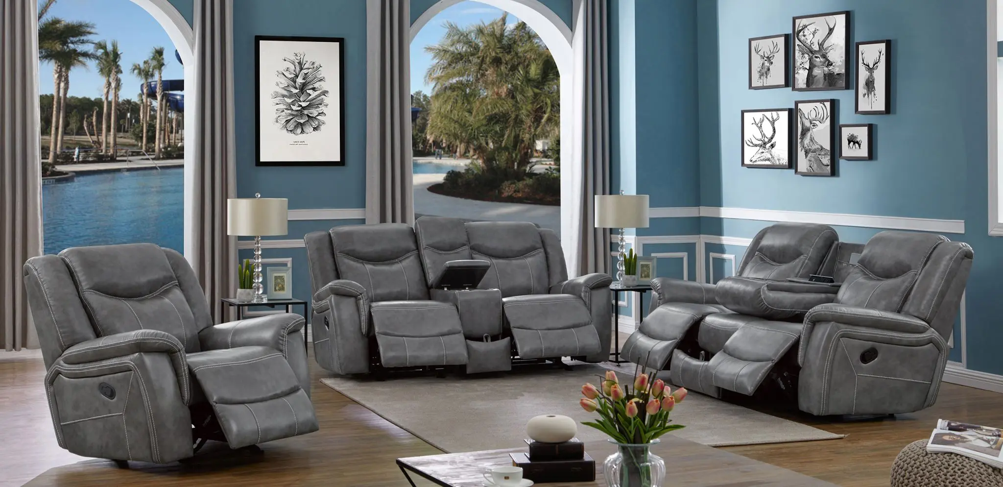 Conrad Motion Sofa Grey - Image 14