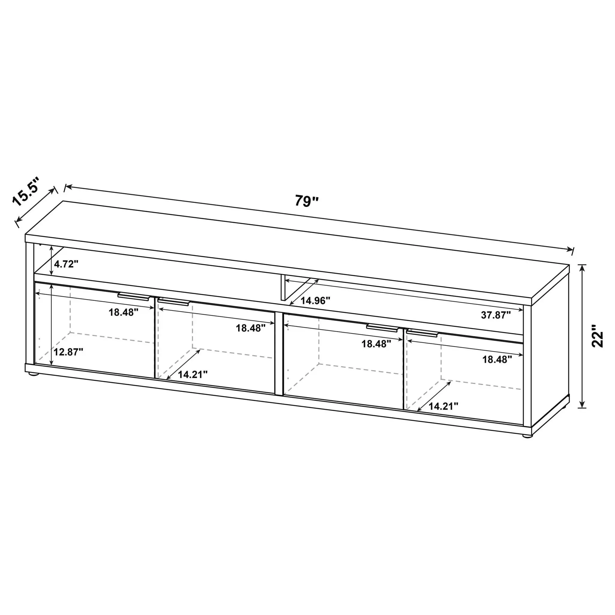 Tabby TV Stand for TVs up to 85 Inches Mango - Image 11