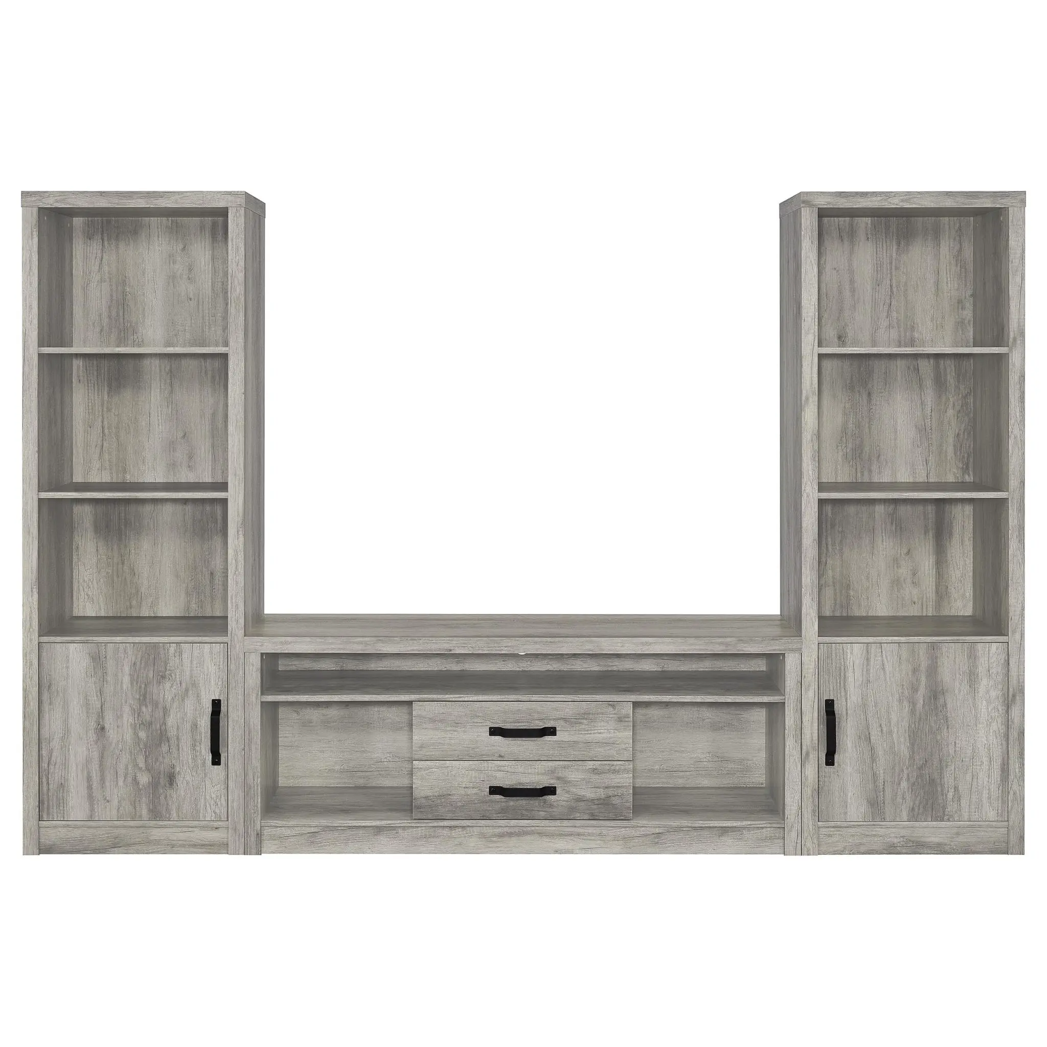 Burke 3-Piece 59-inch Entertainment Center Grey Driftwood - Image 2