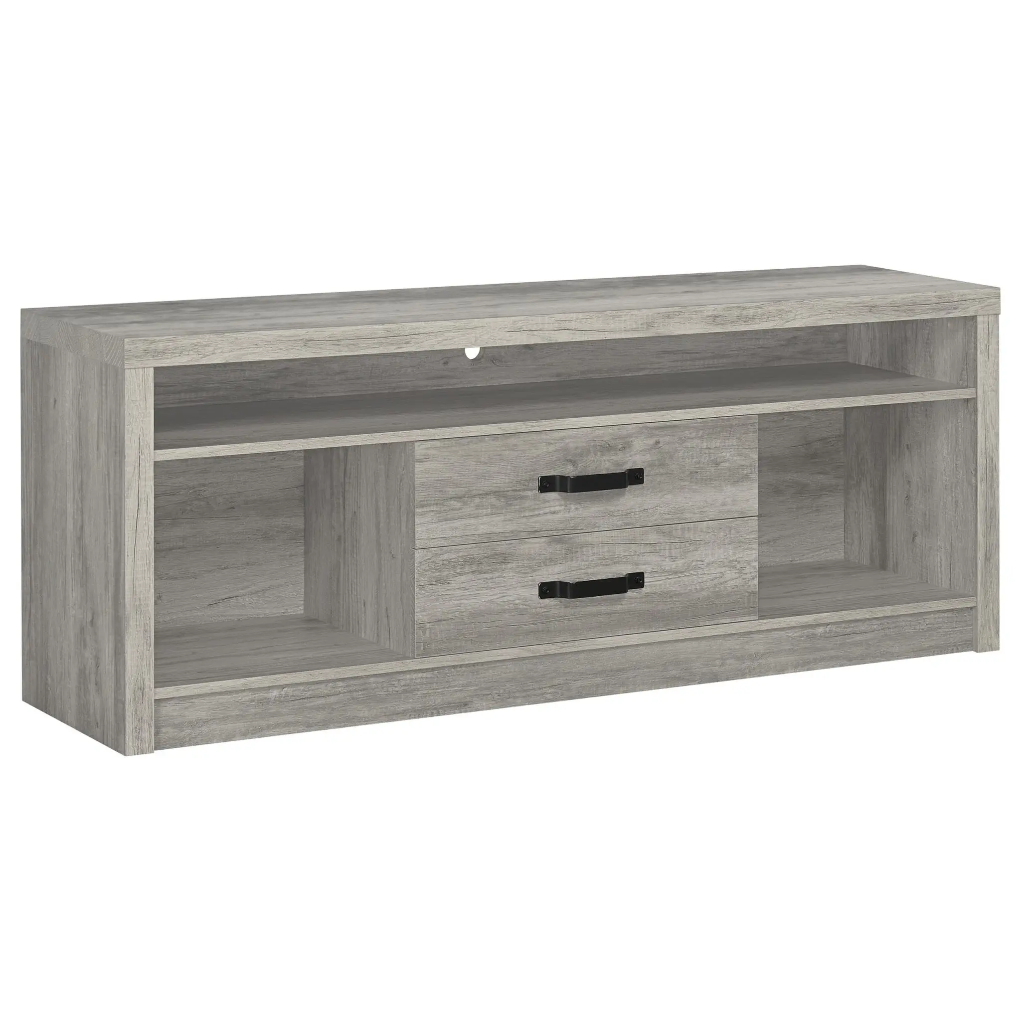 Burke 3-Piece 59-inch Entertainment Center Grey Driftwood - Image 3